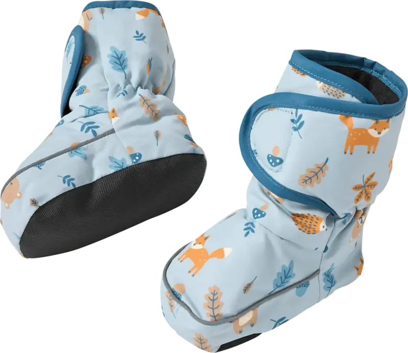 PUSBLU Thermoschuhe mit Waldtier-Muster, blau, 6 - 12 Monate