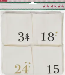 Vito & Joe Adventskalender aus Stoff zum H&auml;ngen, wei&szlig;-schwarz (100x60 cm)