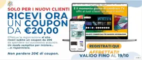 Ricevi ora un coupon da 20 euro