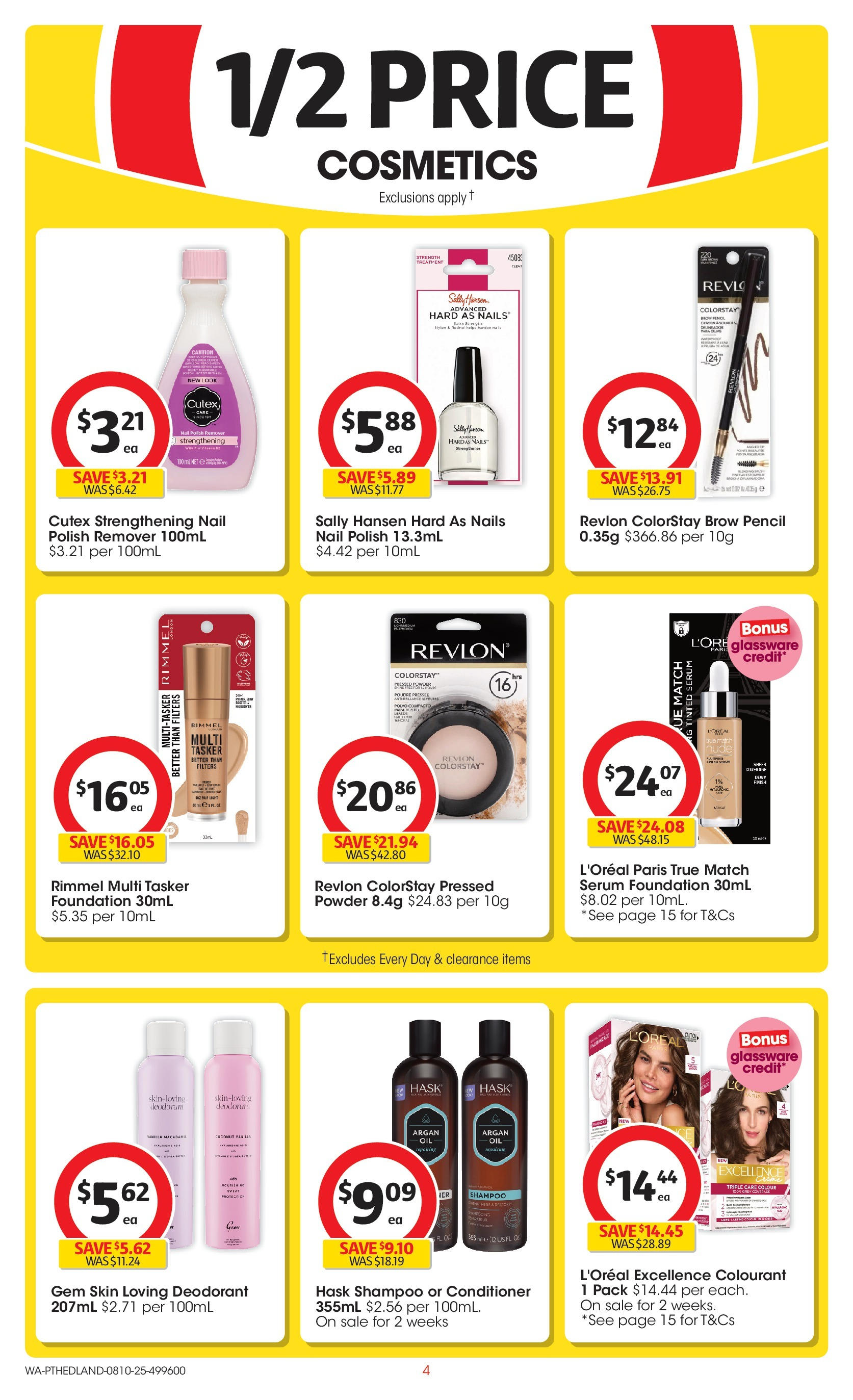 ﻿﻿Coles catalogue valid from 07/10/2025 > Online Australia | Page: 4 | Products: Gem, Glassware, Deodorant, Treatment