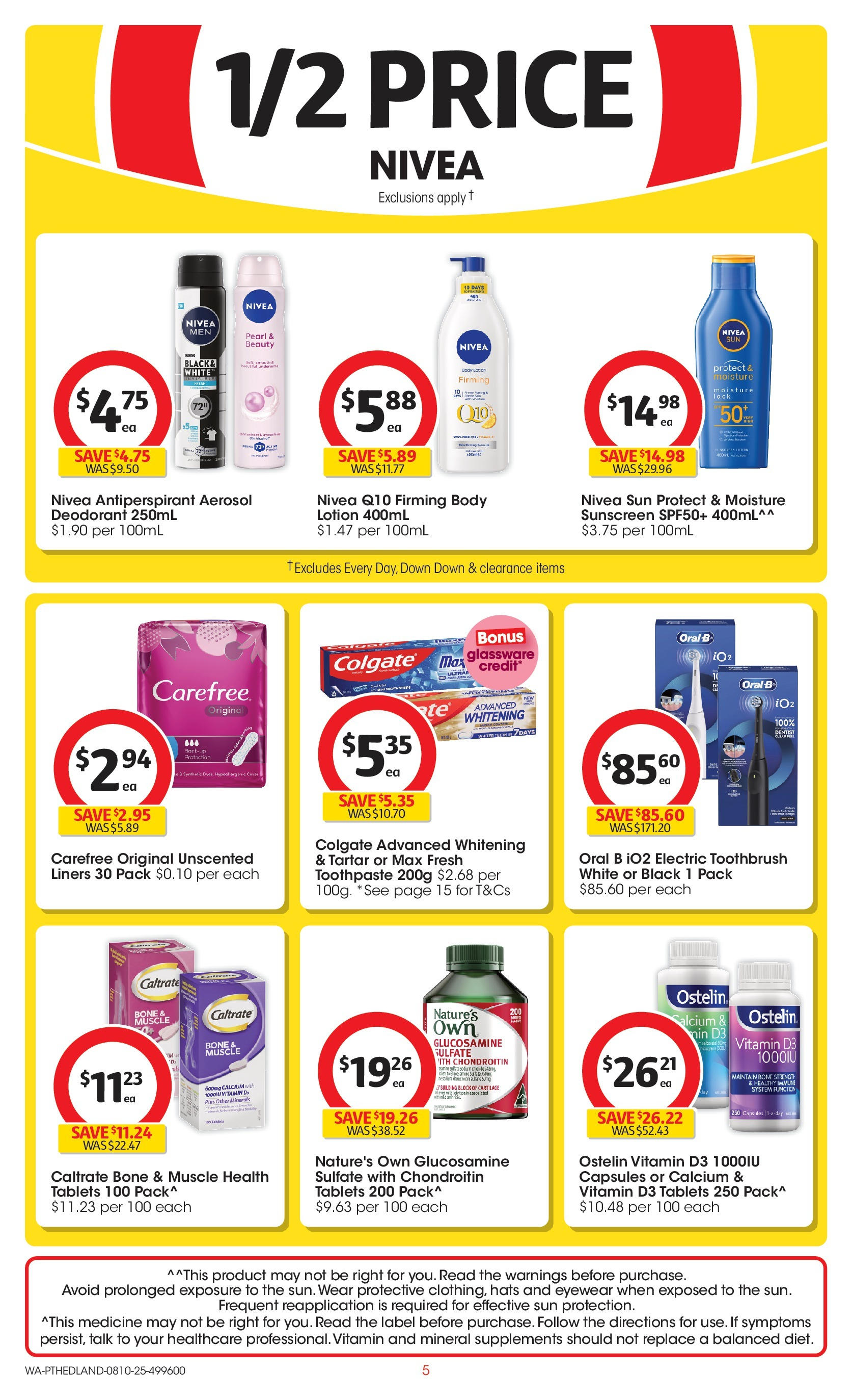 ﻿﻿Coles catalogue valid from 07/10/2025 > Online Australia | Page: 5 | Products: Deodorant, Toothpaste, Body lotion, Vitamin