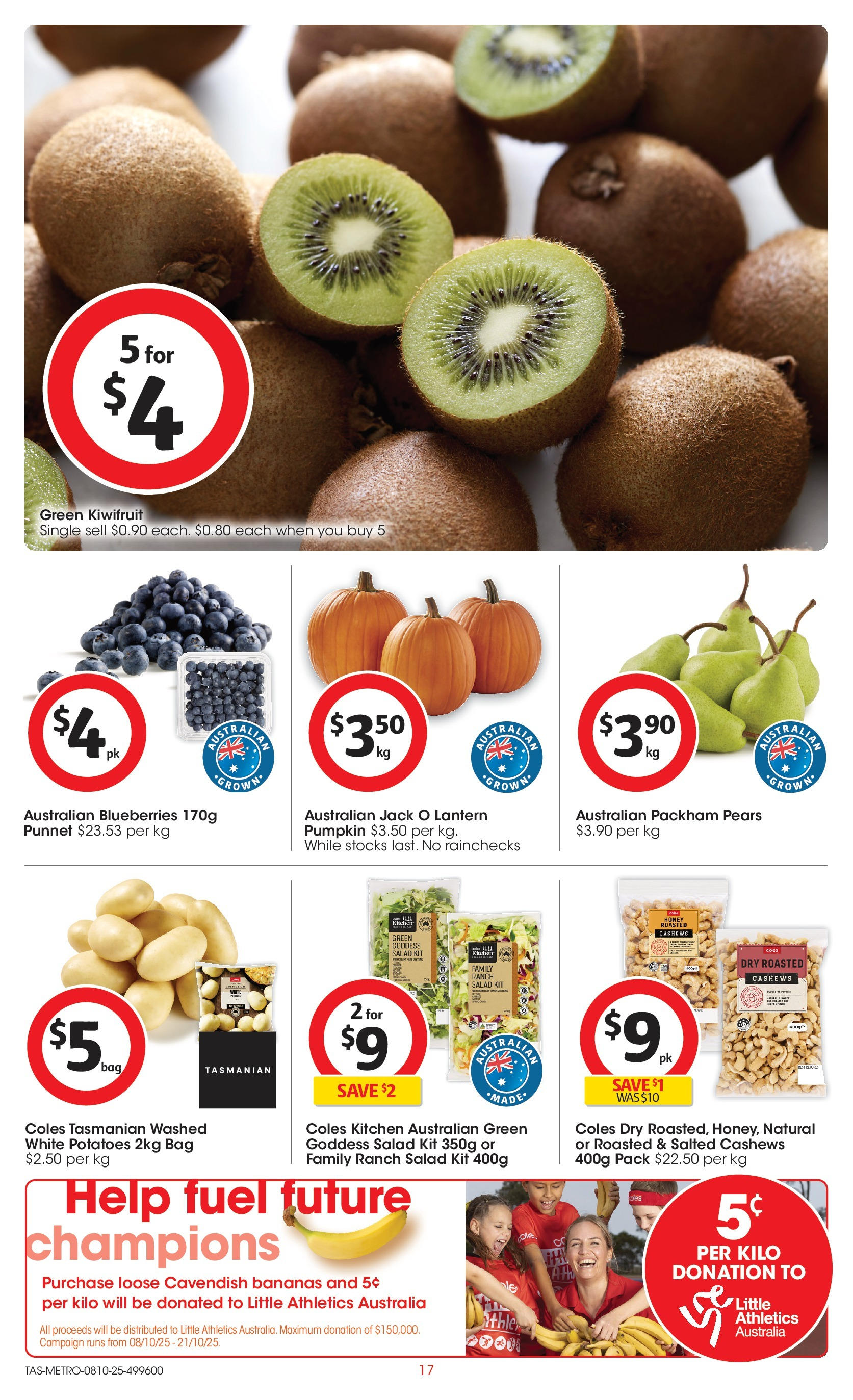 ﻿﻿Coles catalogue valid from 07/10/2025 > Online Australia | Page: 17 | Products: Kiwifruit, Pumpkin, Blueberries, Bag