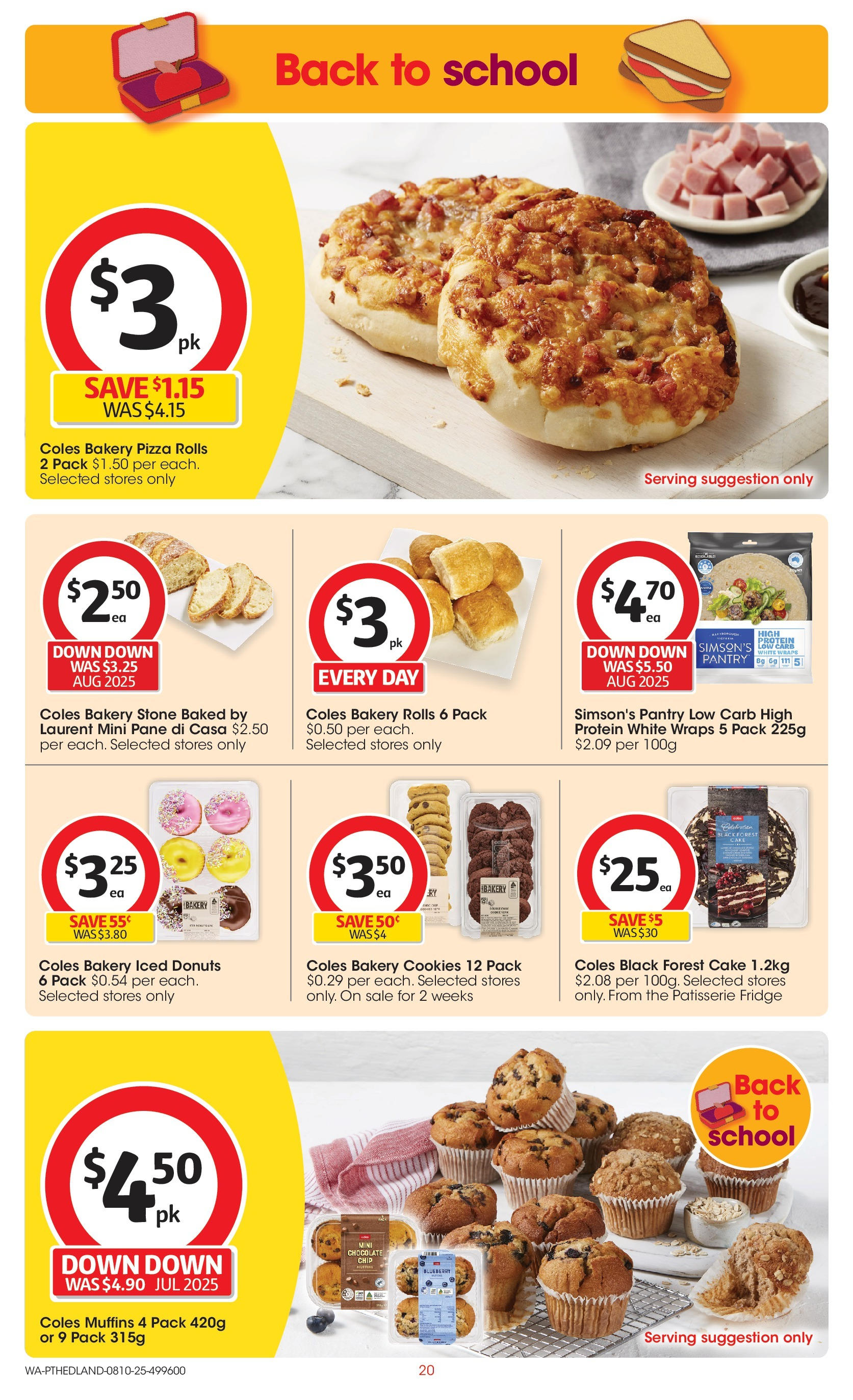 ﻿﻿Coles catalogue valid from 07/10/2025 > Online Australia | Page: 20 | Products: Donuts, Chocolate, Pizza, Bakery