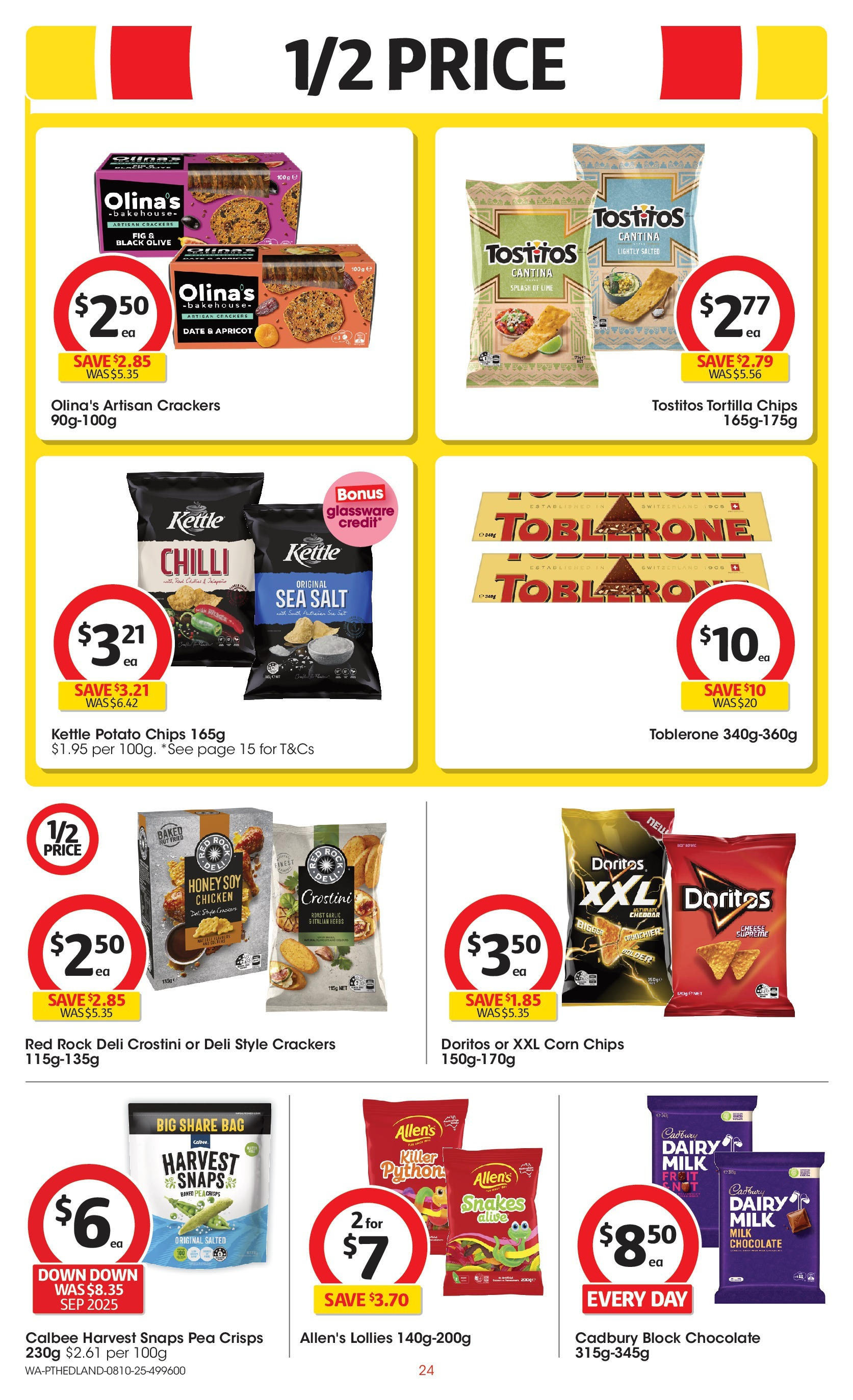 ﻿﻿Coles catalogue valid from 07/10/2025 > Online Australia | Page: 24 | Products: Crackers, Honey, Salt, Garlic