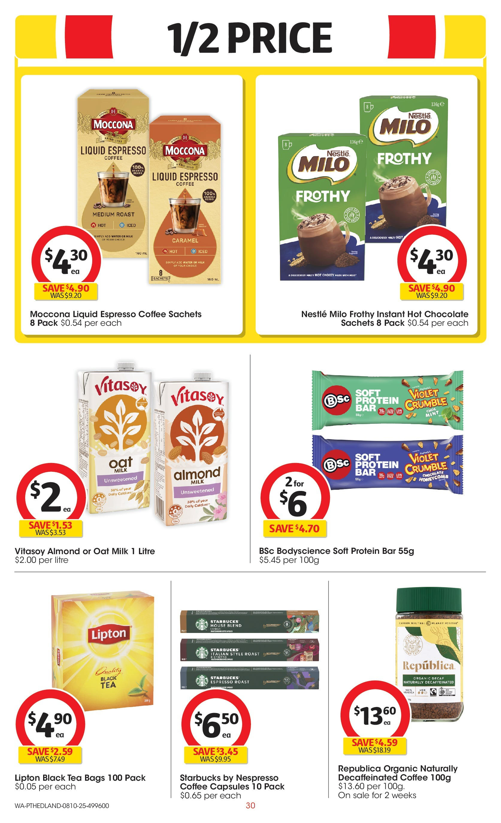 ﻿﻿Coles catalogue valid from 07/10/2025 > Online Australia | Page: 30 | Products: Milk, Tea, Water, Moccona