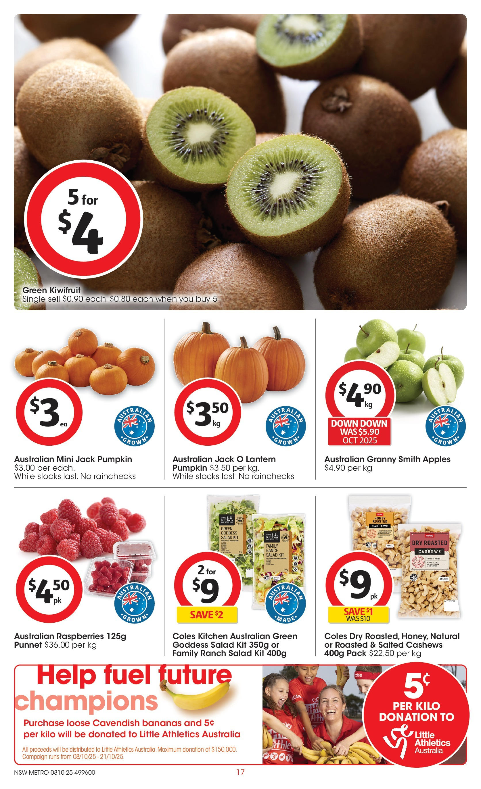 ﻿﻿Coles catalogue valid from 07/10/2025 > Online Australia | Page: 17 | Products: Honey, Bananas, Kiwifruit, Salad