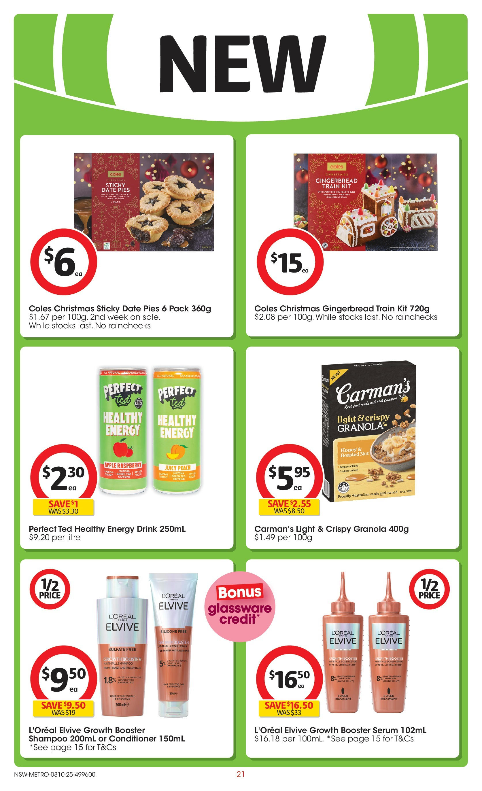 ﻿﻿Coles catalogue valid from 07/10/2025 > Online Australia | Page: 21 | Products: Granola, Glassware, Tea, Treatment