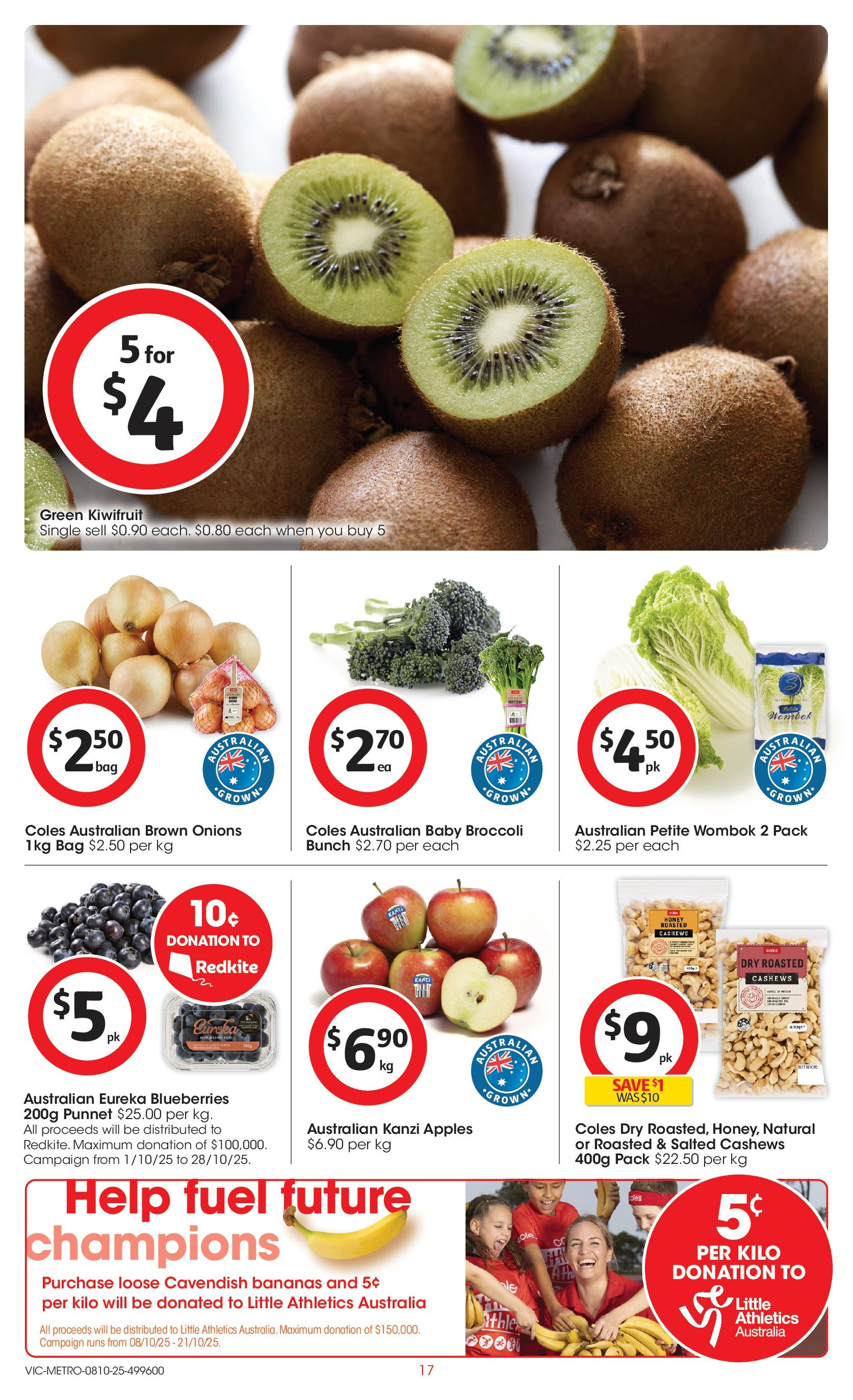 ﻿﻿Coles catalogue valid from 07/10/2025 > Online Australia | Page: 17 | Products: Apples, Kiwifruit, Onions, Bag