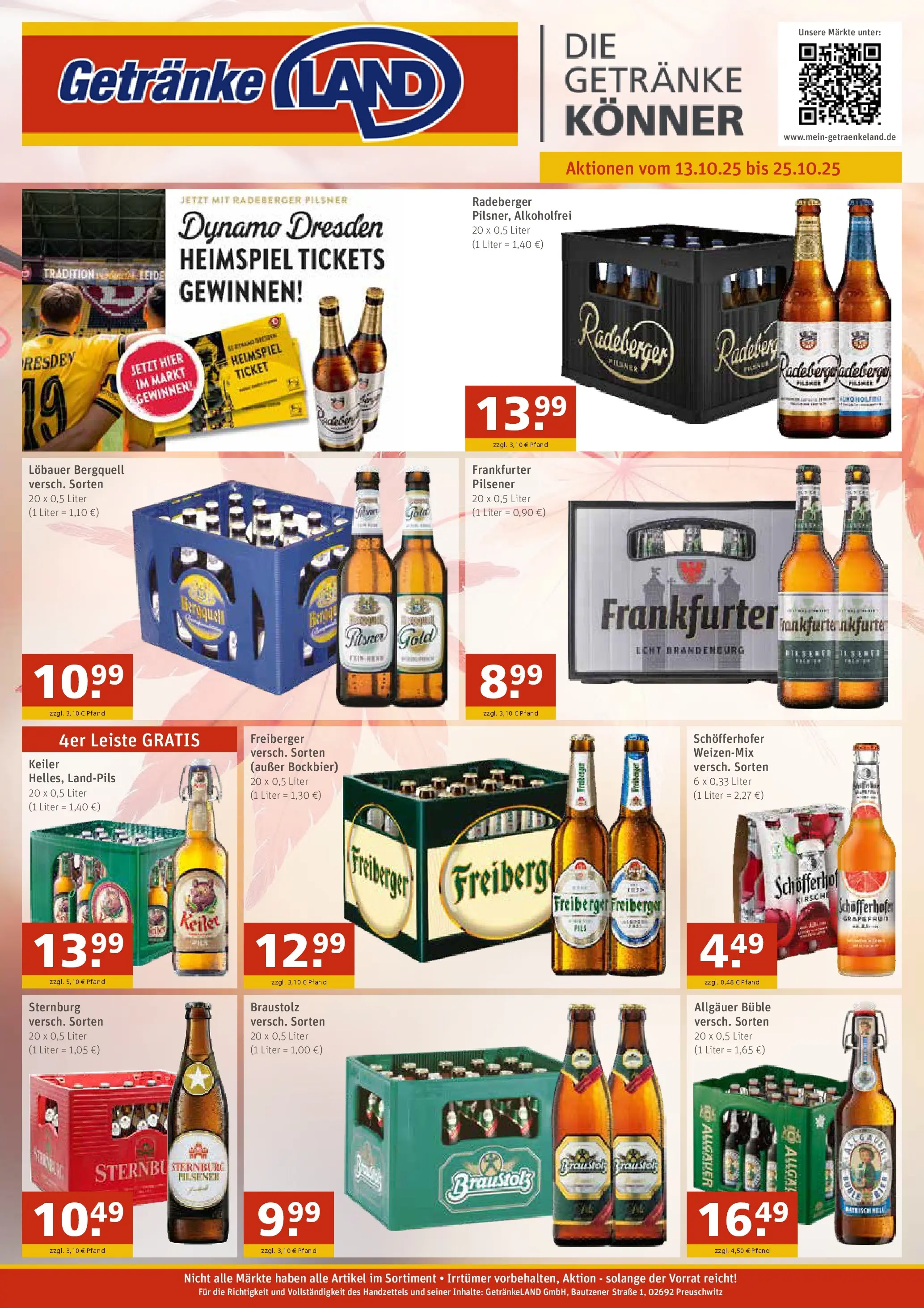 Entdecke - GetränkeLand Mayer: Getränkeangebote (ab 12.10.2025) zum Blättern | Seite: 1 | Produkte: Grapefruit, Radeberger pilsner