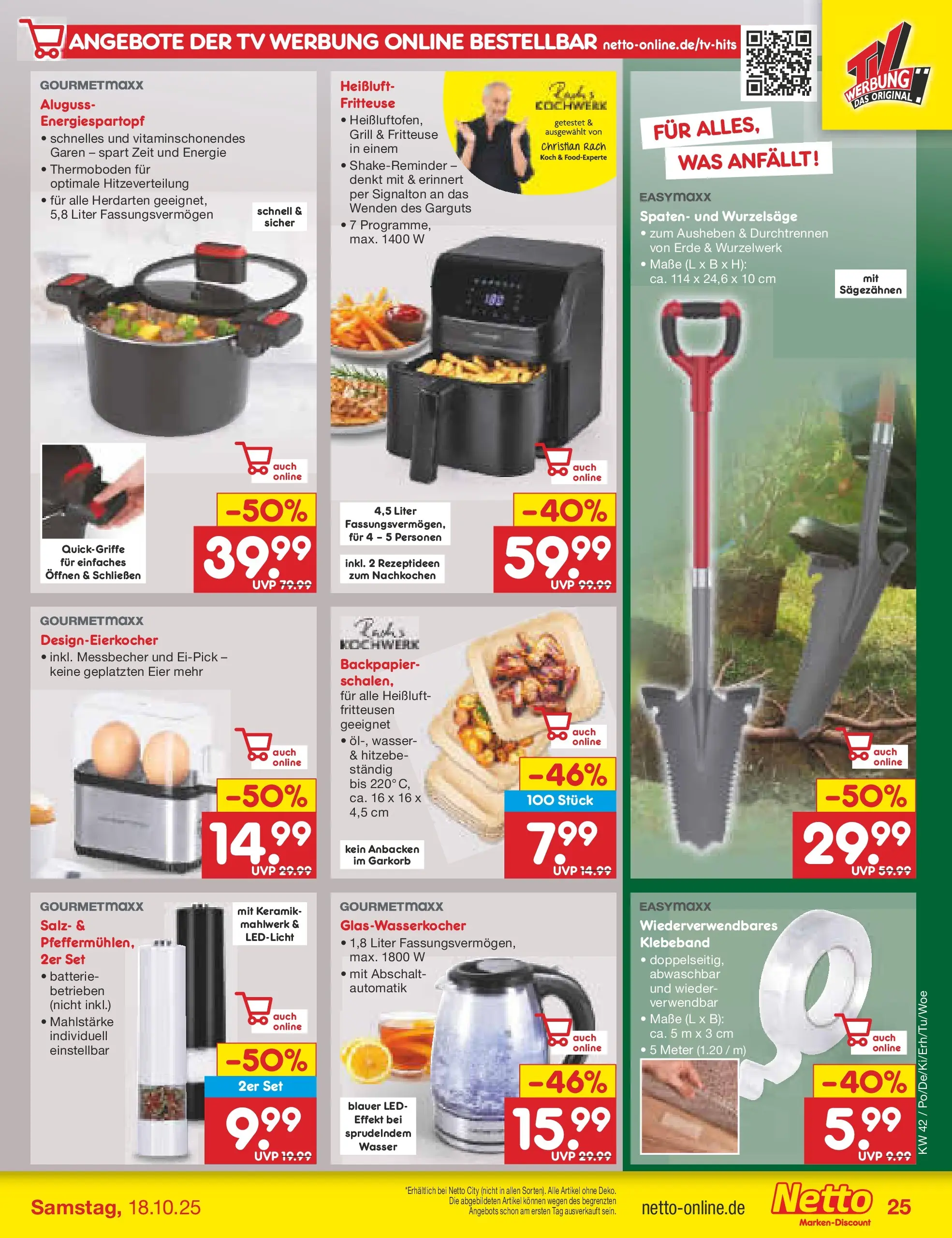 Netto Marken-Discount prospekt Mauern	 (ab 13.10.2025) » Angebote | Seite: 27 | Produkte: Grill, Eier, Wasser, Salz