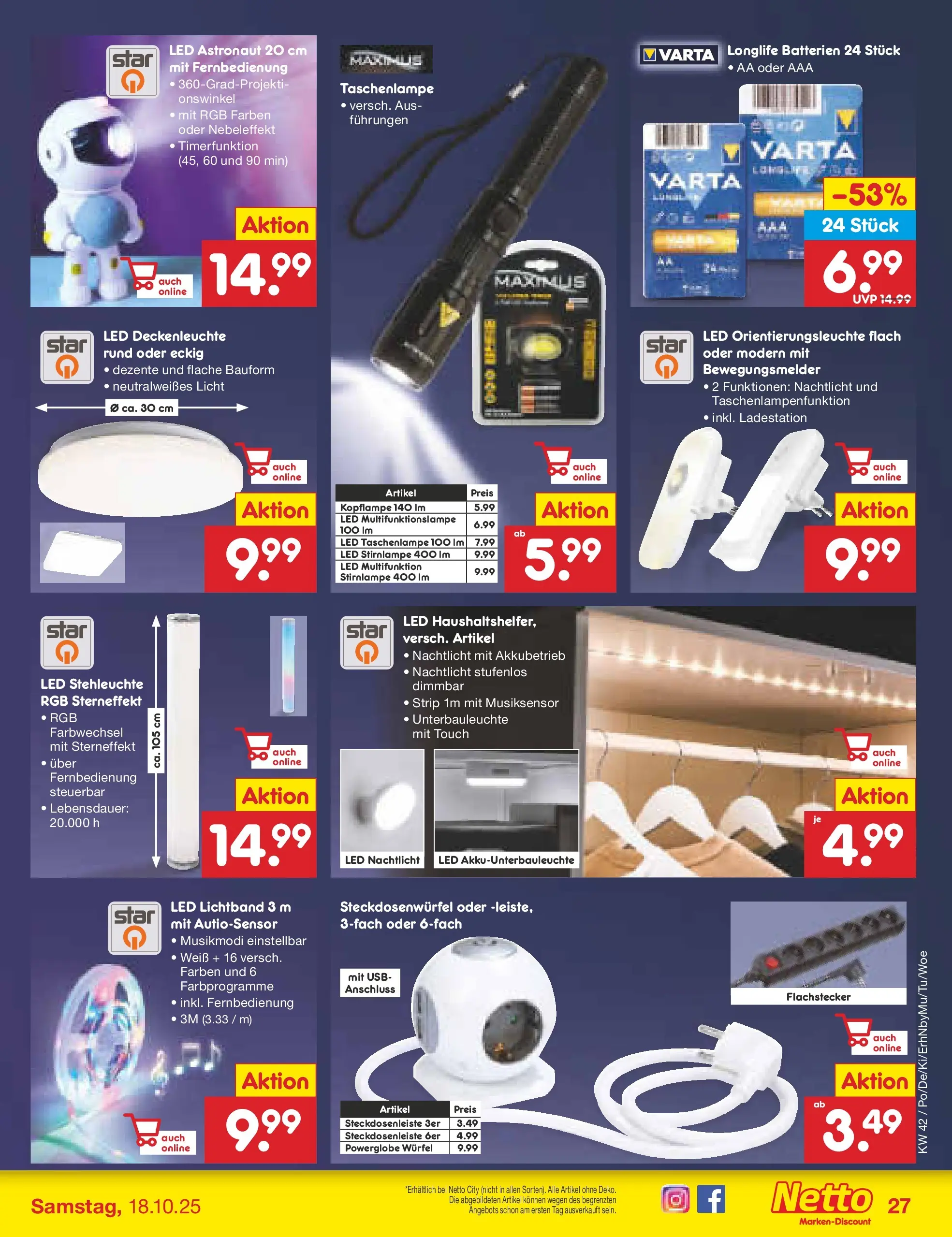 Netto Marken-Discount prospekt Waiblingen-Bittenfeld (ab 13.10.2025) » Angebote | Seite: 29 | Produkte: USB, Batterien, Stirnlampe, Nachtlicht Netto Marken-Discount prospekt Waiblingen-Bittenfeld (ab 13.10.2025) » Angebote | Seite: 29 | Produkte: USB, Batterien, Stirnlampe, Nachtlicht