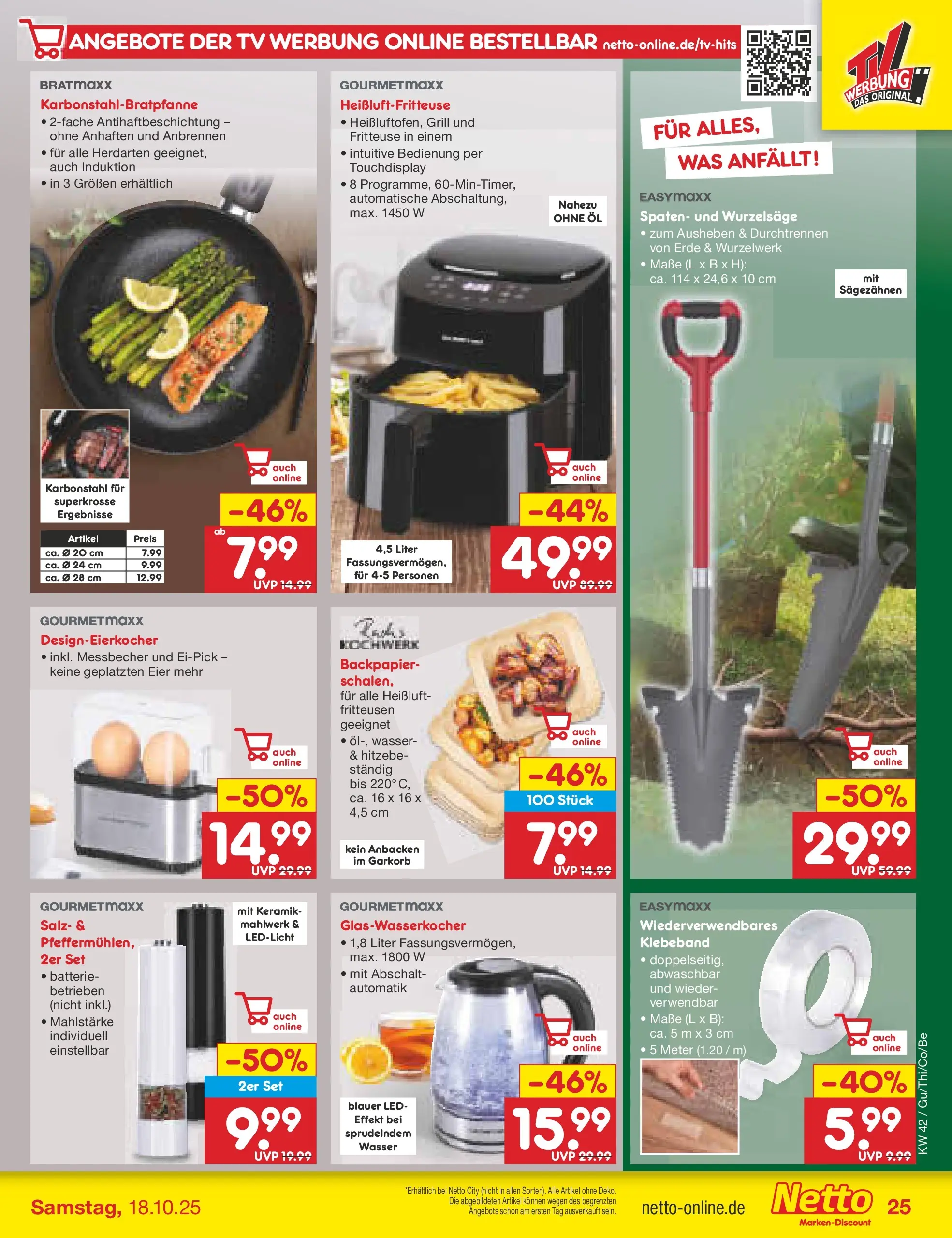 Netto Marken-Discount prospekt Machern	 (ab 13.10.2025) » Angebote | Seite: 29 | Produkte: Grill, Wasser, Salz, TV