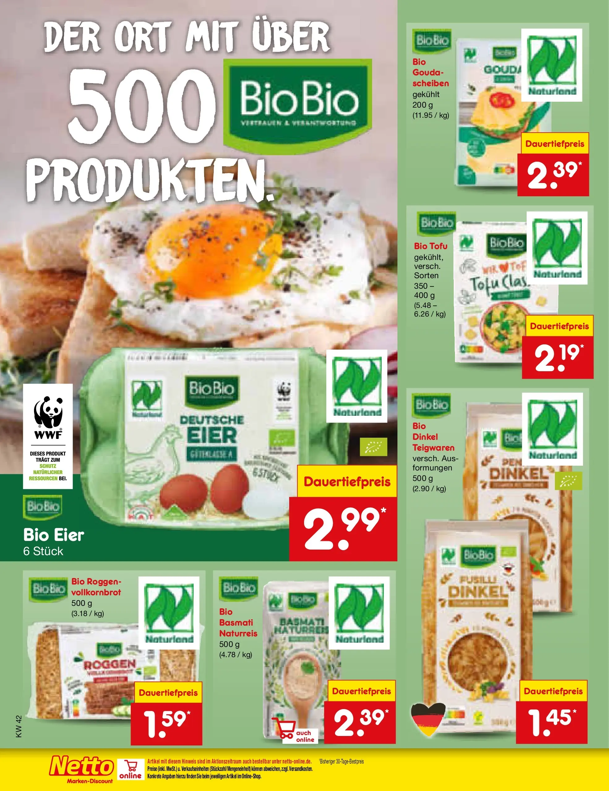Netto Marken-Discount prospekt Rodgau	 (ab 13.10.2025) » Angebote | Seite: 50 | Produkte: Eier, Gouda, Vollkornbrot