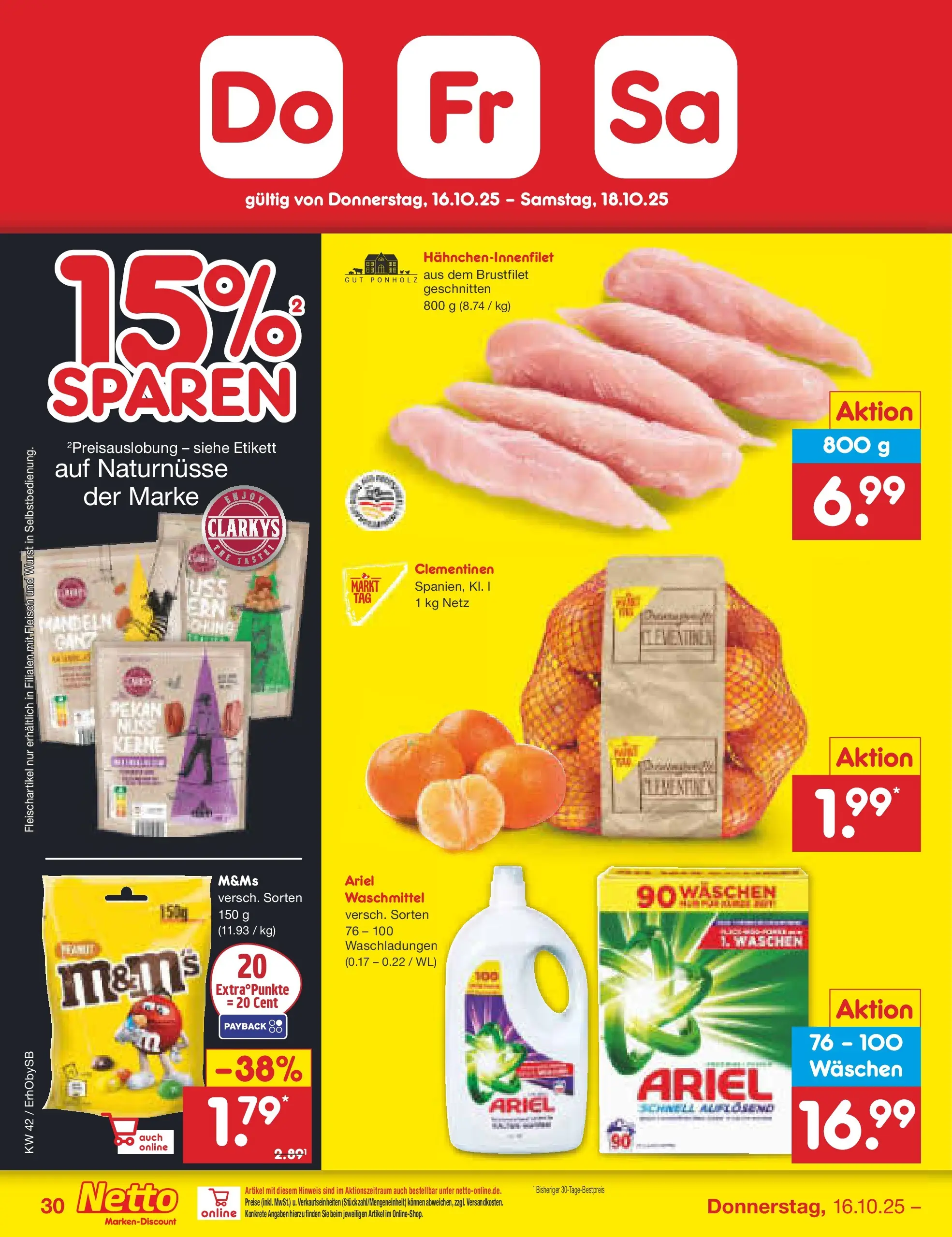 Netto Marken-Discount prospekt Mauern	 (ab 13.10.2025) » Angebote | Seite: 34 | Produkte: Mandeln, Waschmittel, Wurst, Fleisch