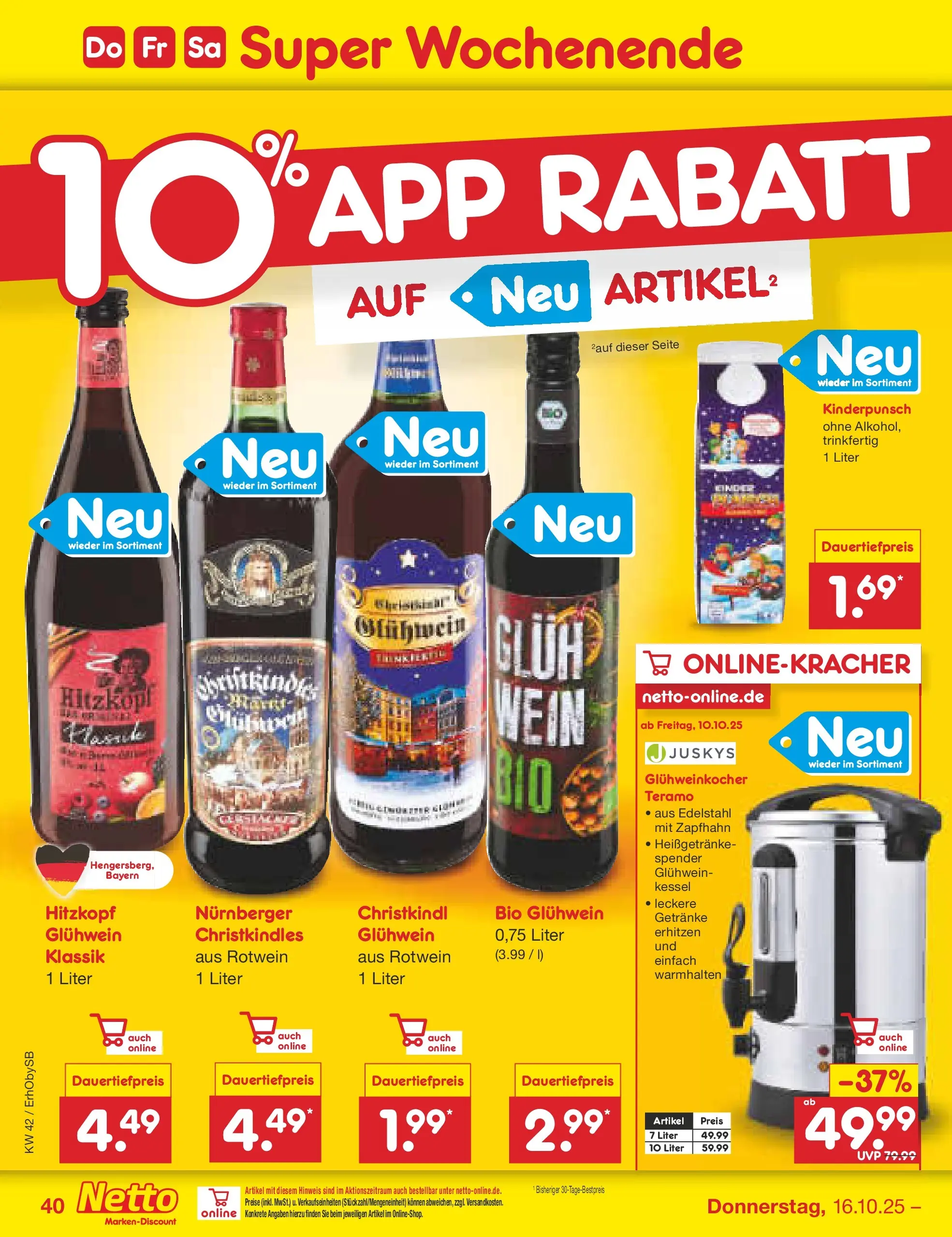 Netto Marken-Discount prospekt Mauern	 (ab 13.10.2025) » Angebote | Seite: 44 | Produkte: Rotwein