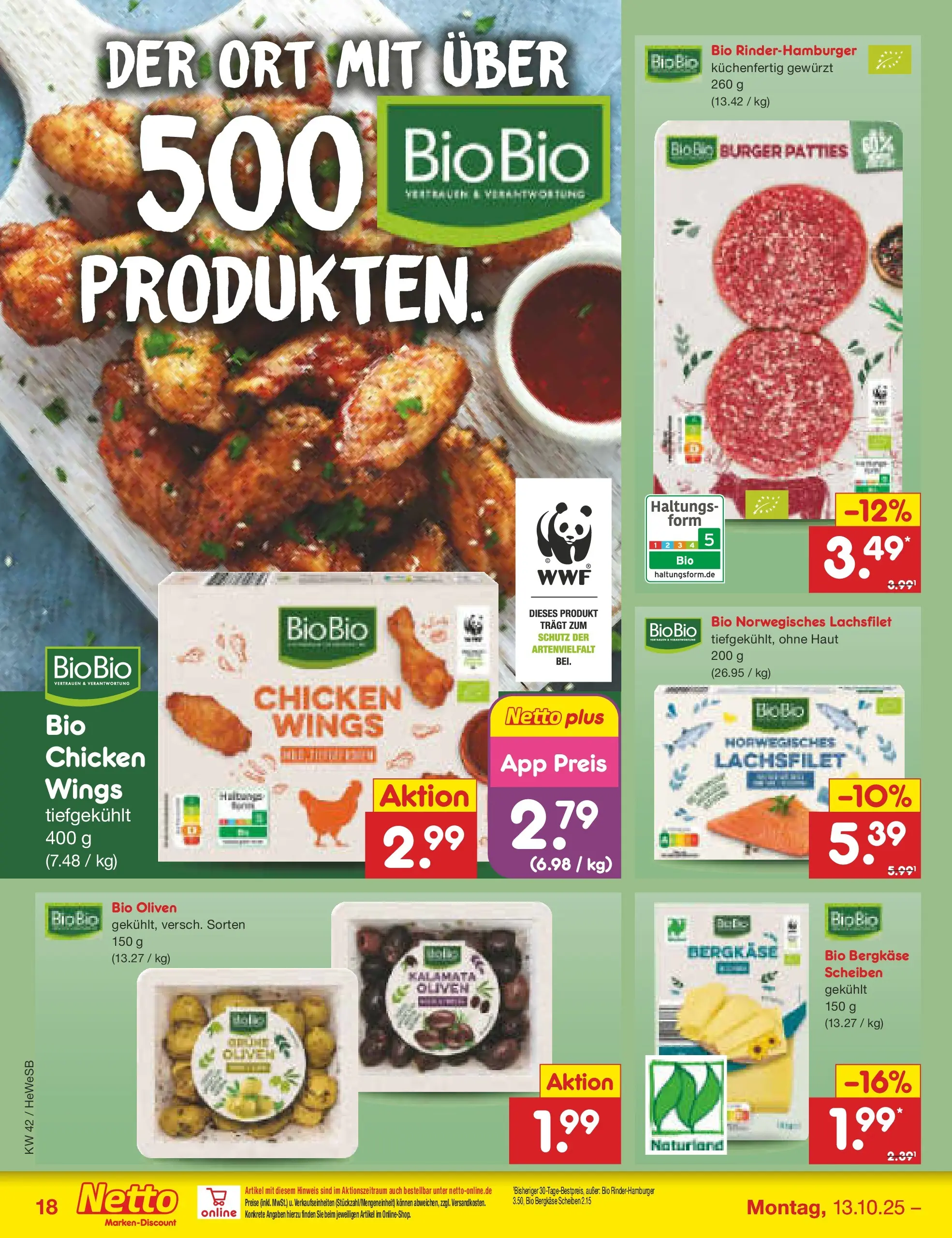 Netto Marken-Discount prospekt Brietlingen	 (ab 12.10.2025) » Angebote | Seite: 18 | Produkte: Burger