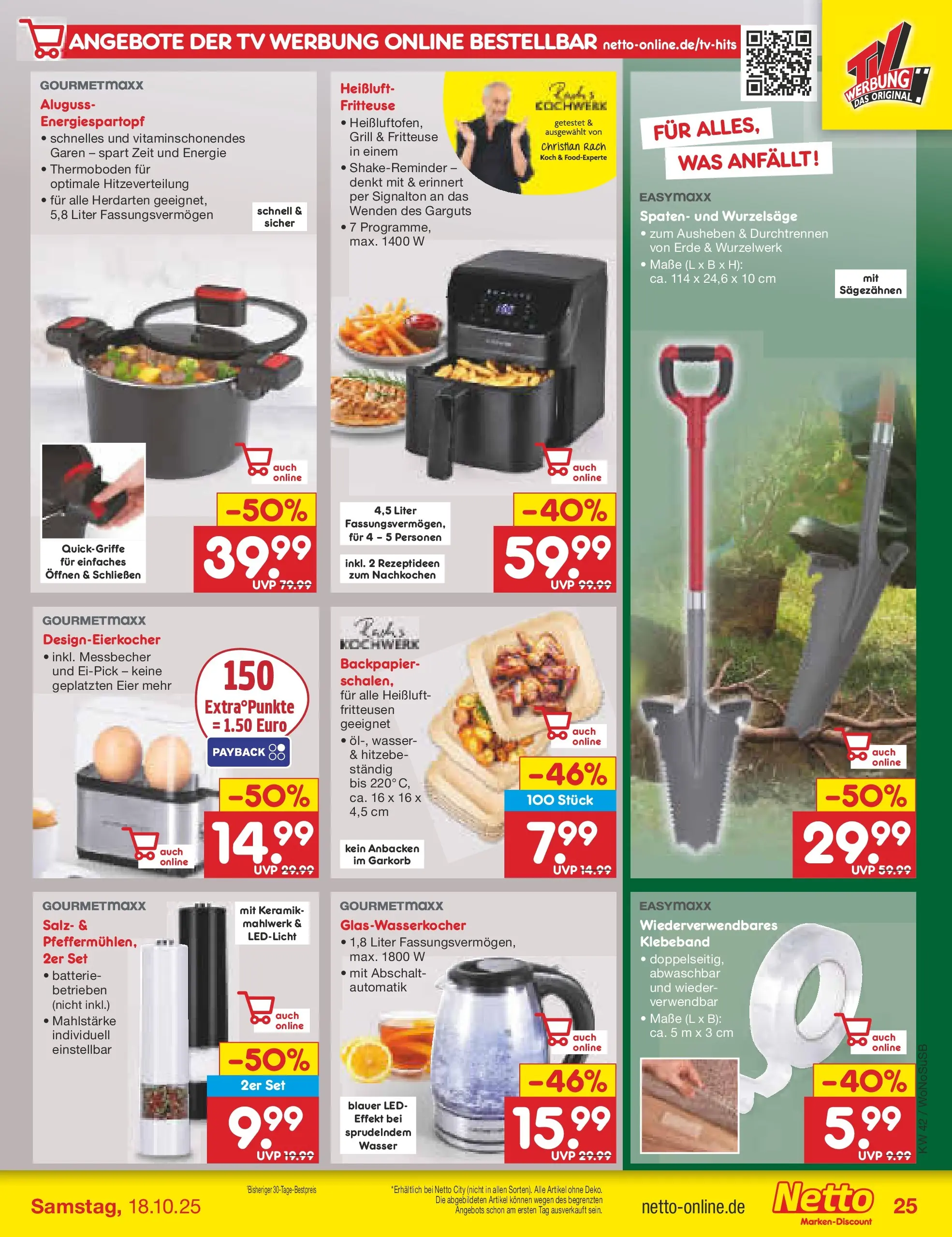 Netto Marken-Discount prospekt Rodgau	 (ab 13.10.2025) » Angebote | Seite: 27 | Produkte: Grill, Eier, Wasser, TV