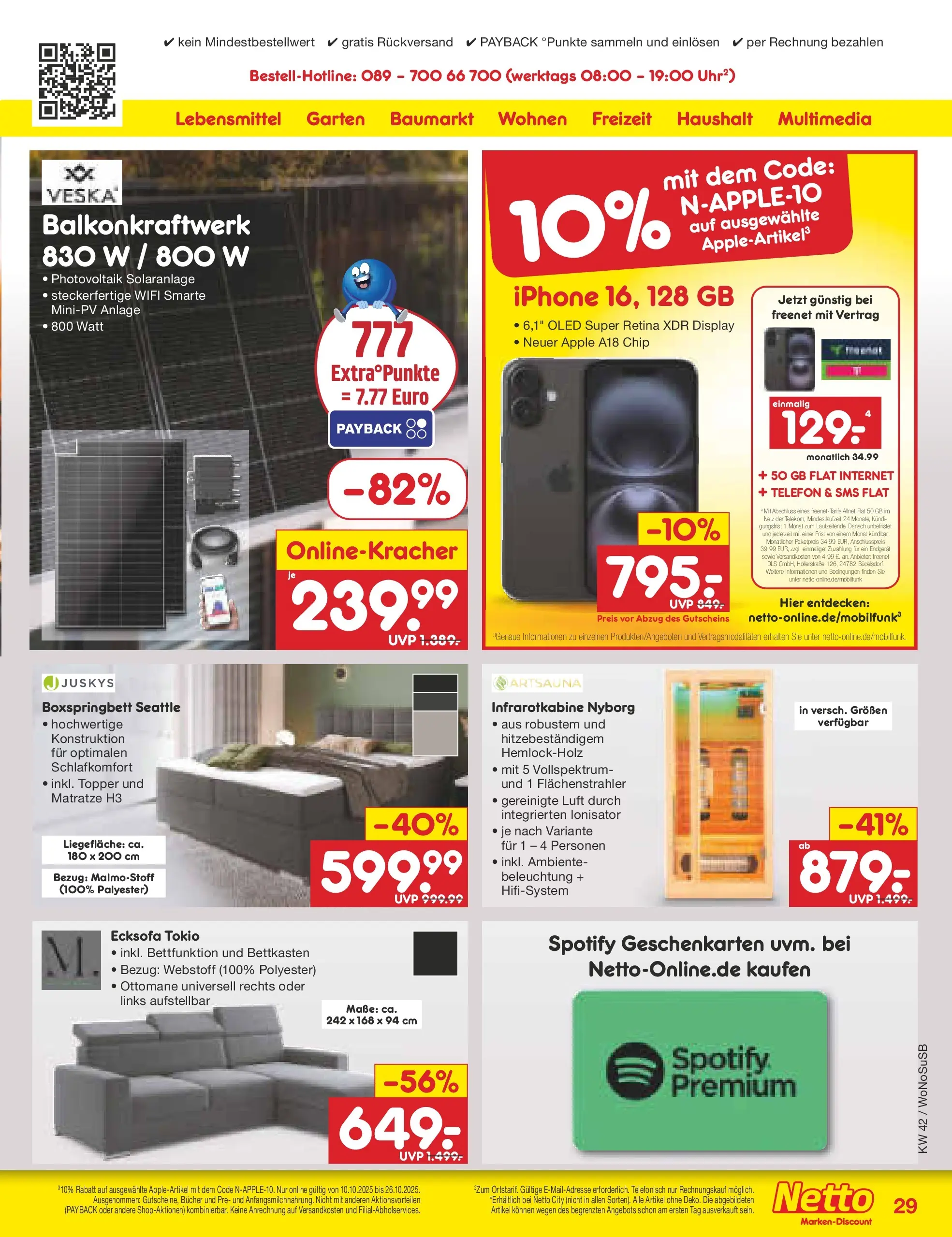Netto Marken-Discount prospekt Rodgau	 (ab 13.10.2025) » Angebote | Seite: 33 | Produkte: Matratze, Boxspringbett, Iphone, Telefon