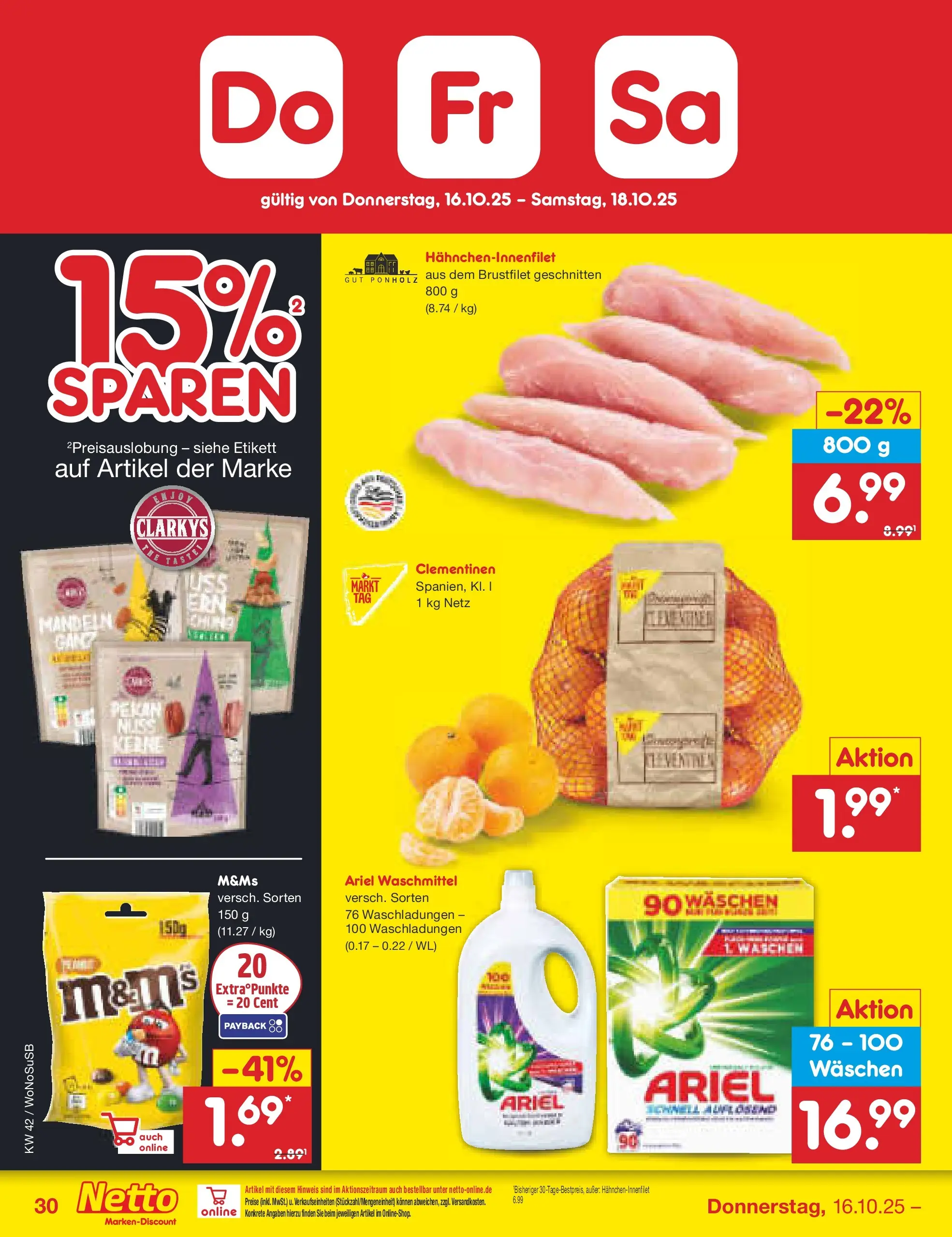 Netto Marken-Discount prospekt Rodgau	 (ab 13.10.2025) » Angebote | Seite: 34 | Produkte: Ariel, M&M's, Waschmittel