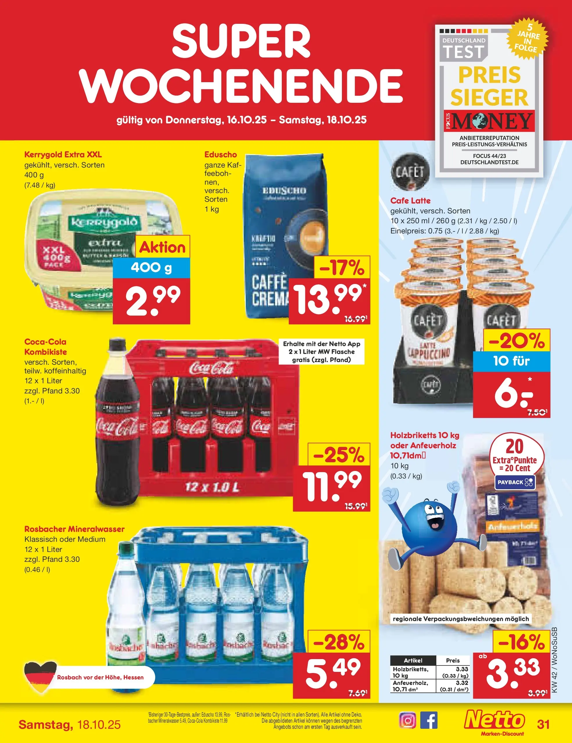 Netto Marken-Discount prospekt Rodgau	 (ab 13.10.2025) » Angebote | Seite: 35 | Produkte: Mineralwasser, Eduscho
