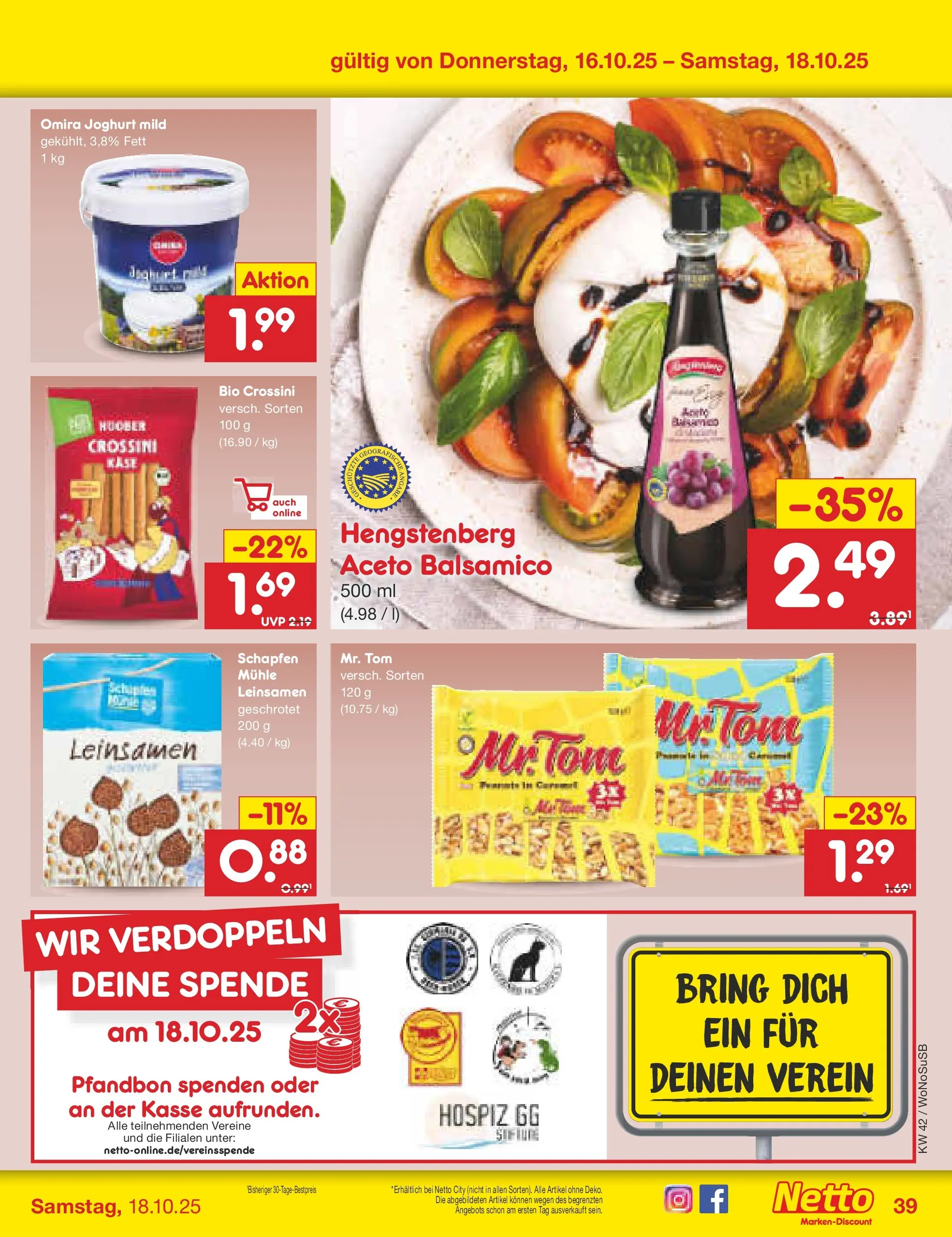 Netto Marken-Discount prospekt Rodgau	 (ab 13.10.2025) » Angebote | Seite: 43 | Produkte: Mühle, Käse, Joghurt, Balsamico