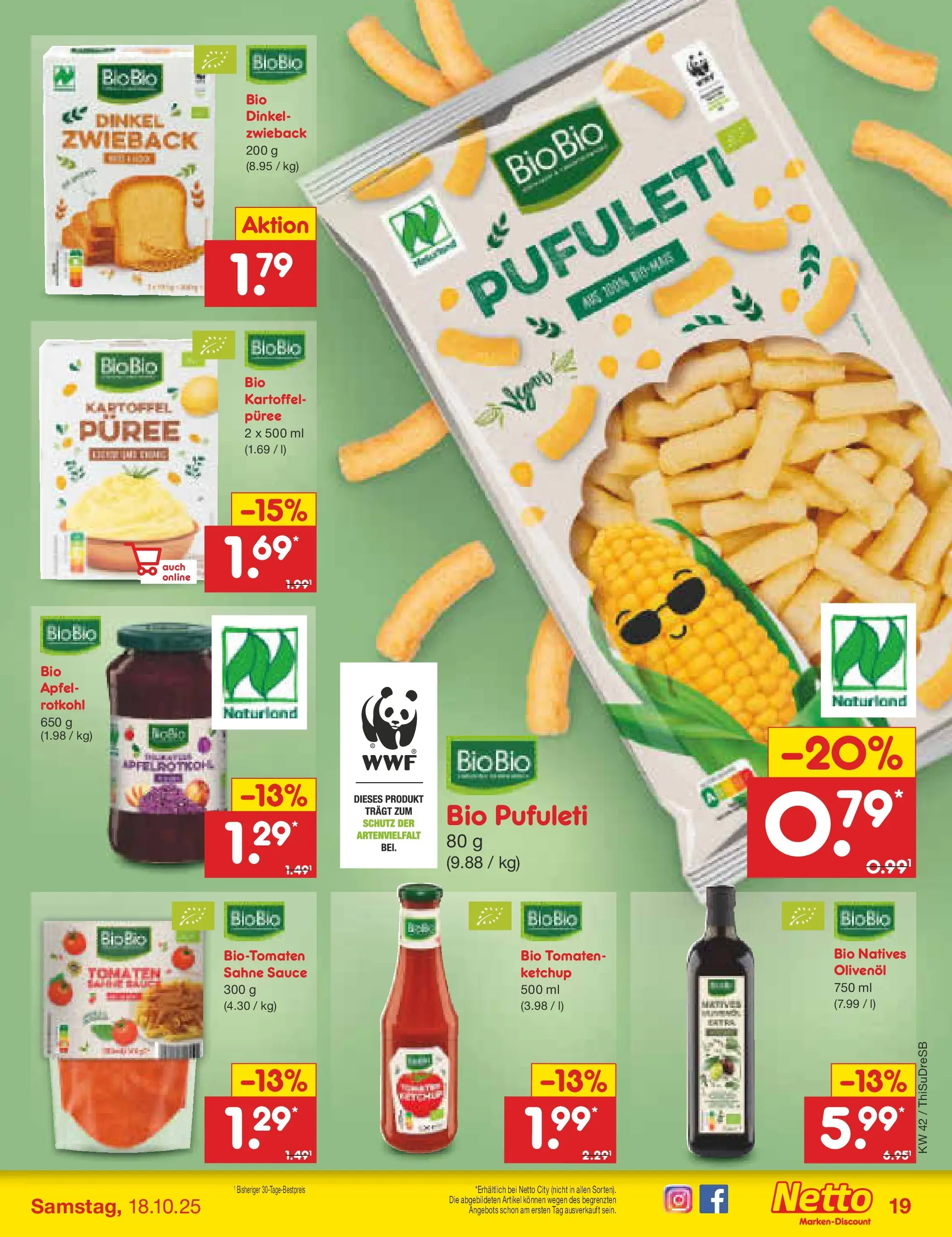 Netto Marken-Discount prospekt Dresden	 (ab 13.10.2025) » Angebote | Seite: 21 | Produkte: Olivenol, Tomaten, Ketchup, Sahne