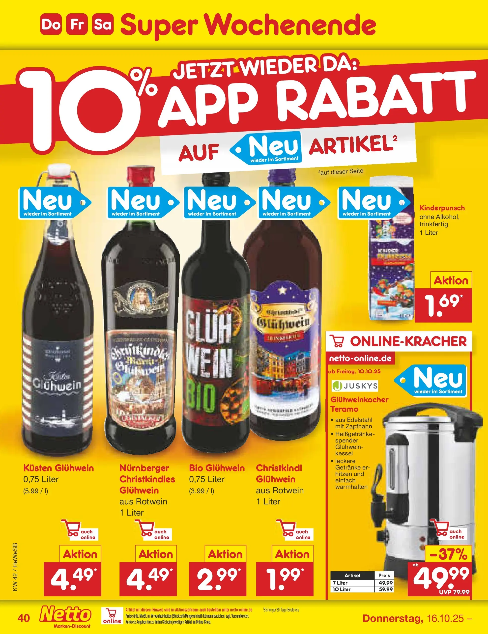 Netto Marken-Discount prospekt Brietlingen	 (ab 12.10.2025) » Angebote | Seite: 44 | Produkte: Rotwein, Wein