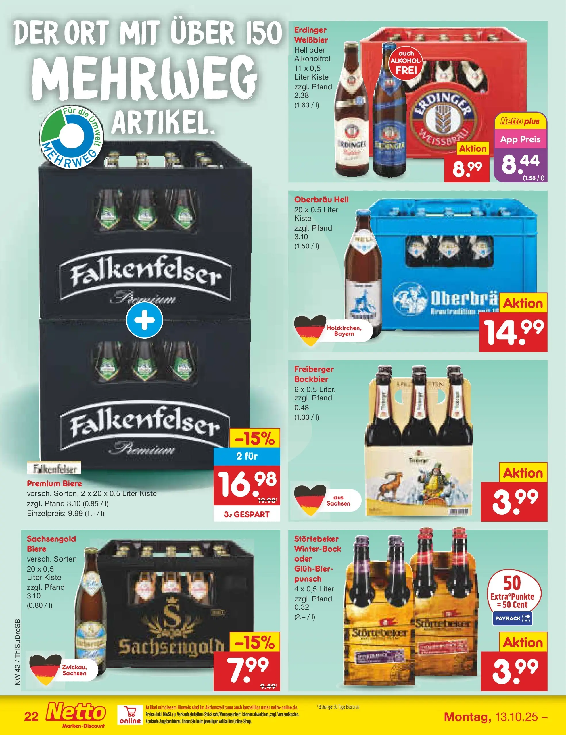 Netto Marken-Discount prospekt Dresden	 (ab 13.10.2025) » Angebote | Seite: 24 | Produkte: Erdinger, Weißbier