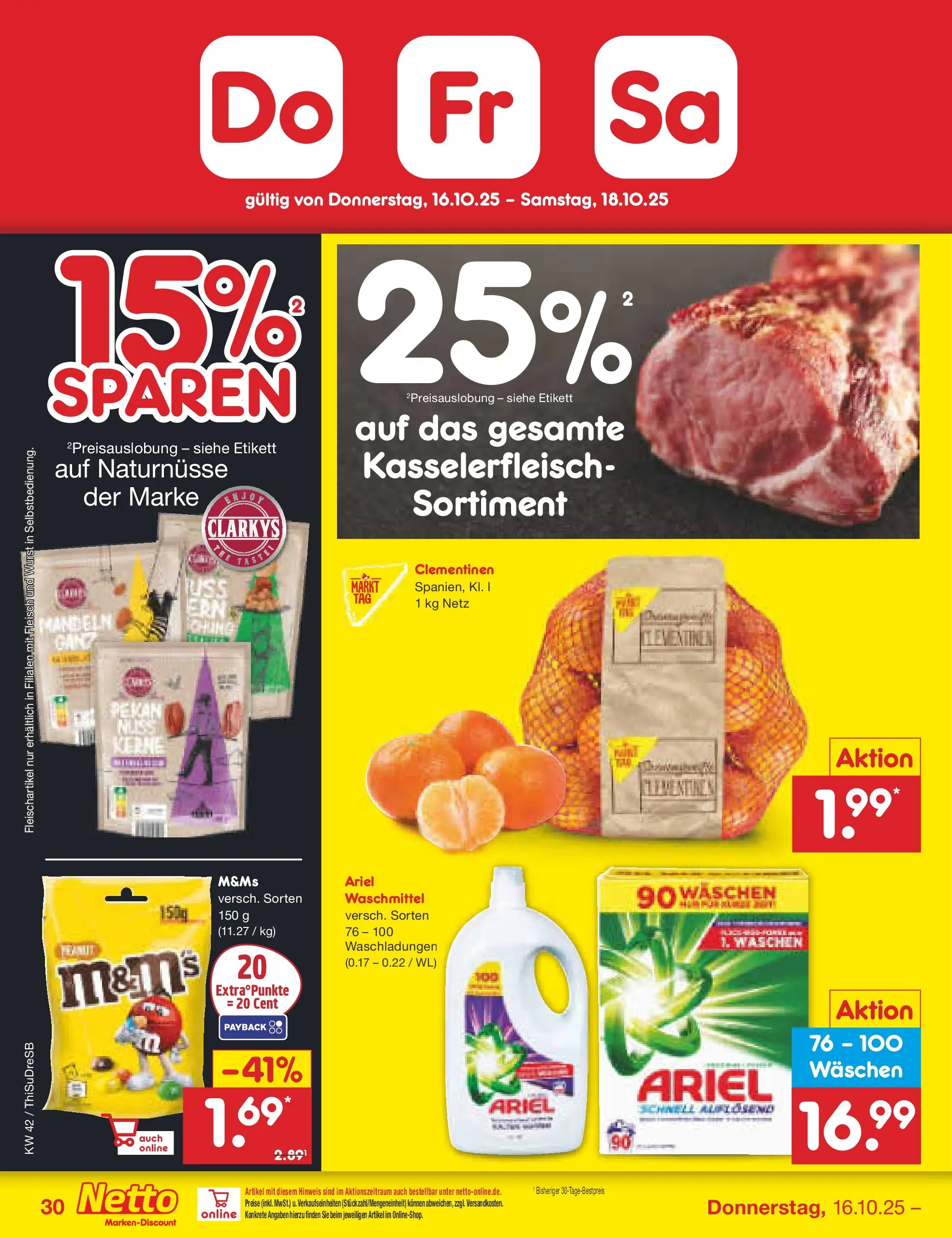 Netto Marken-Discount prospekt Dresden	 (ab 13.10.2025) » Angebote | Seite: 36 | Produkte: Ariel, Mandeln, Wurst, Fleisch