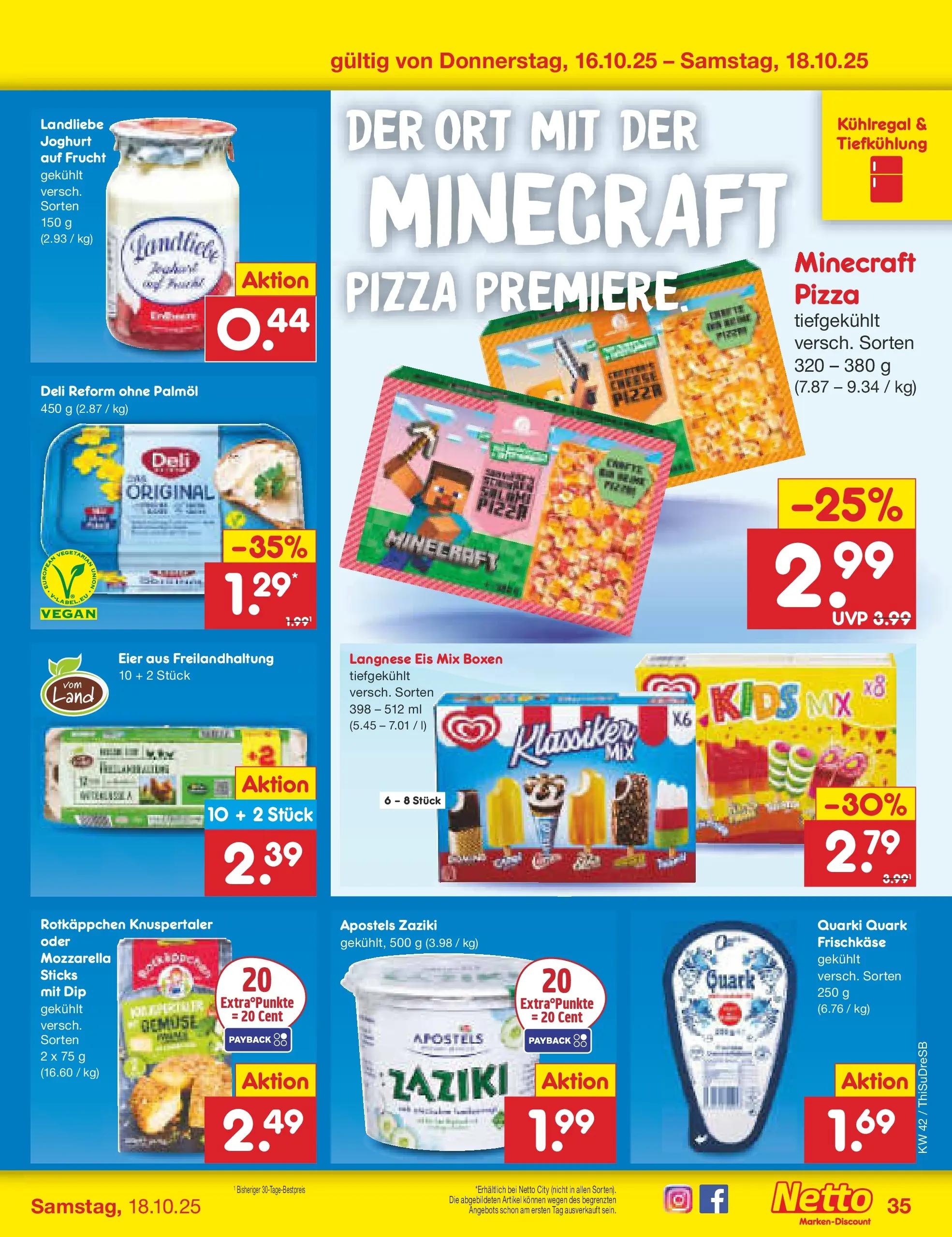 Netto Marken-Discount prospekt Dresden	 (ab 13.10.2025) » Angebote | Seite: 41 | Produkte: Langnese, Quark, Eis, Frischkase