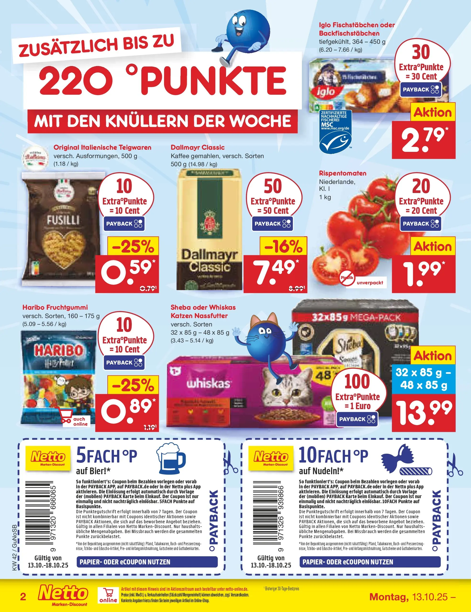 Netto Marken-Discount prospekt Machern	 (ab 13.10.2025) » Angebote | Seite: 2 | Produkte: Kaffee, Iglo, Fischstabchen, Whiskas