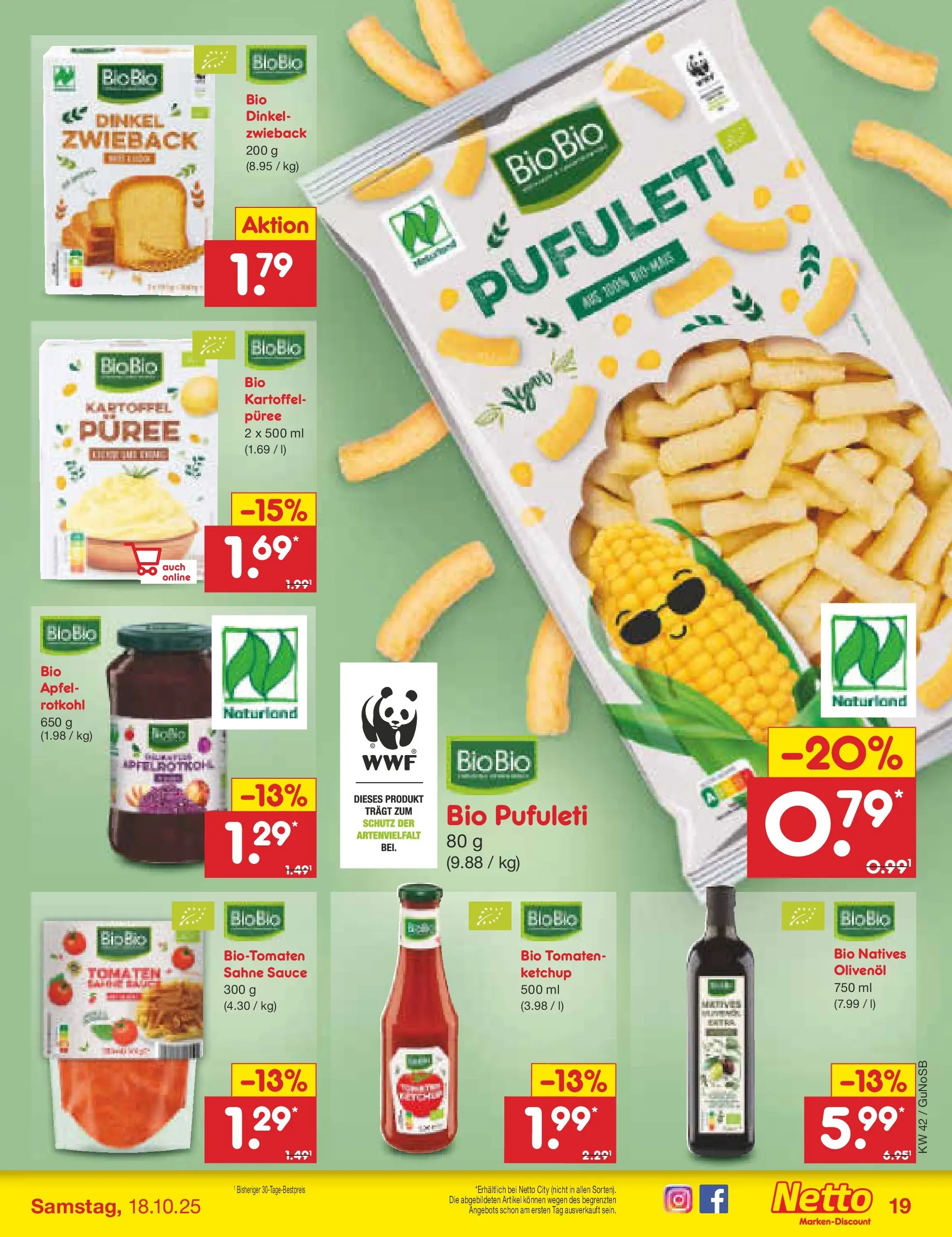 Netto Marken-Discount prospekt Machern	 (ab 13.10.2025) » Angebote | Seite: 21 | Produkte: Rotkohl, Olivenol, Tomaten, Sahne