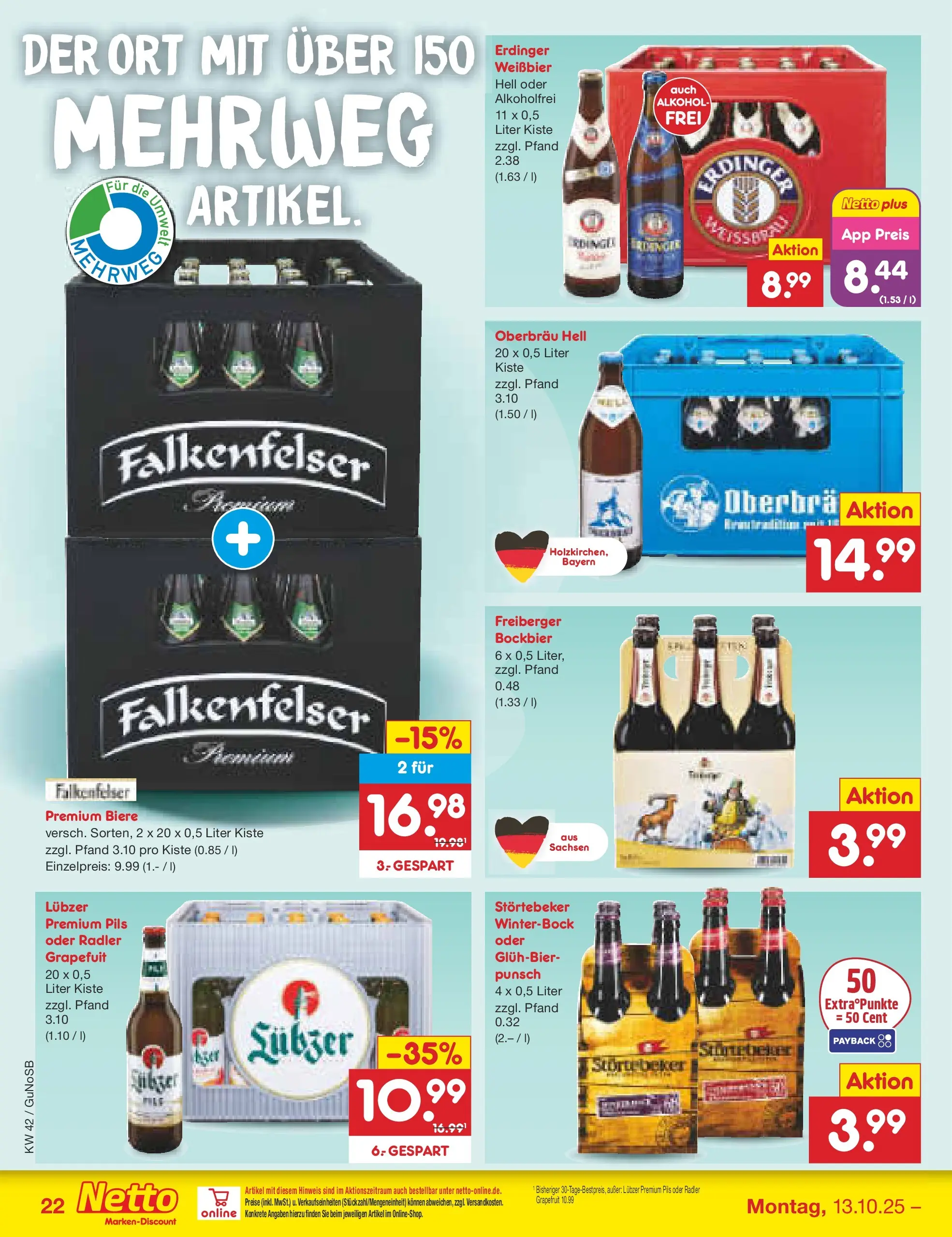 Netto Marken-Discount prospekt Machern	 (ab 13.10.2025) » Angebote | Seite: 24 | Produkte: Erdinger, Pils, Grapefruit, Radler