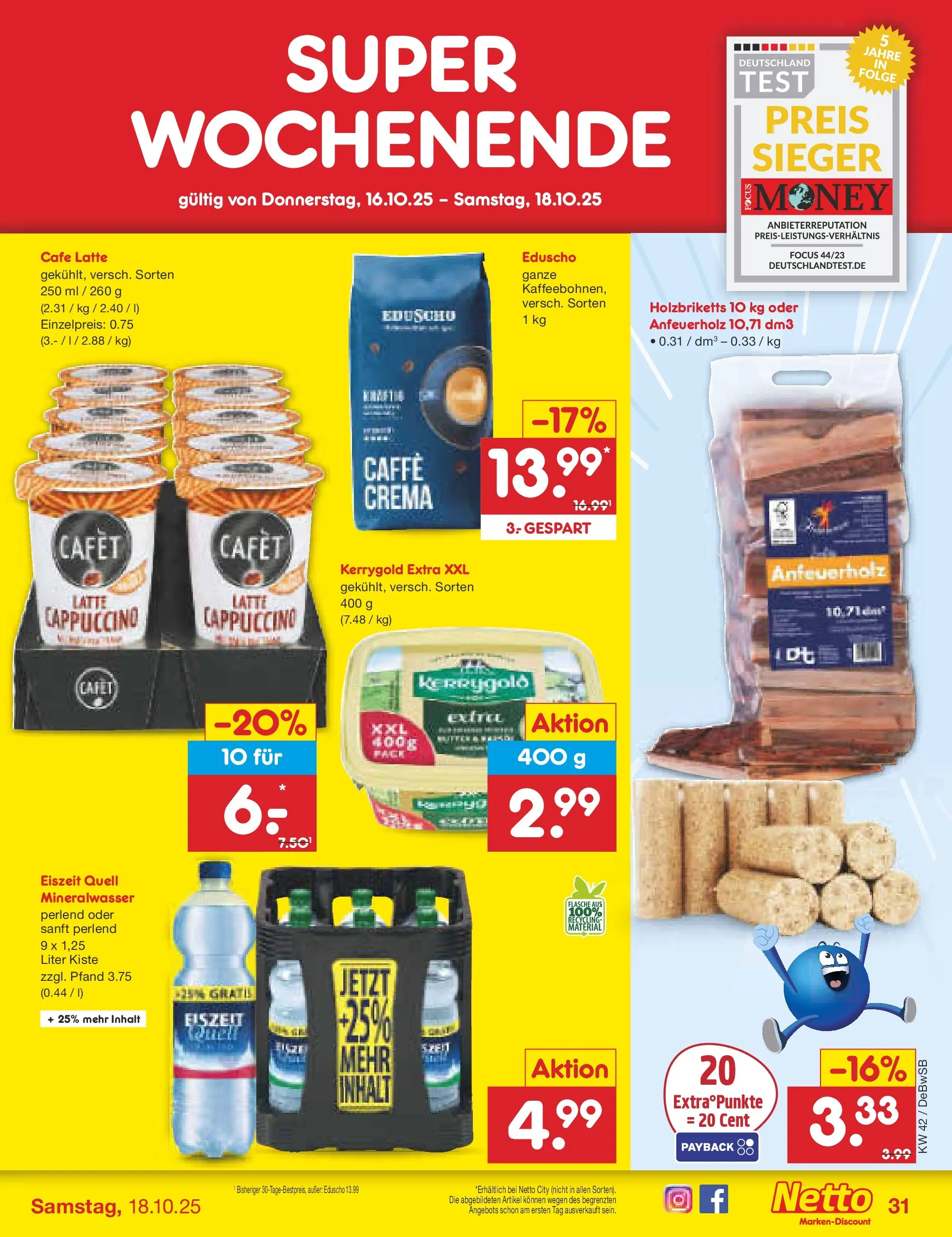 Netto Marken-Discount prospekt Waiblingen-Bittenfeld (ab 13.10.2025) » Angebote | Seite: 35 | Produkte: Mineralwasser, Grat, Eduscho Netto Marken-Discount prospekt Waiblingen-Bittenfeld (ab 13.10.2025) » Angebote | Seite: 35 | Produkte: Mineralwasser, Grat, Eduscho