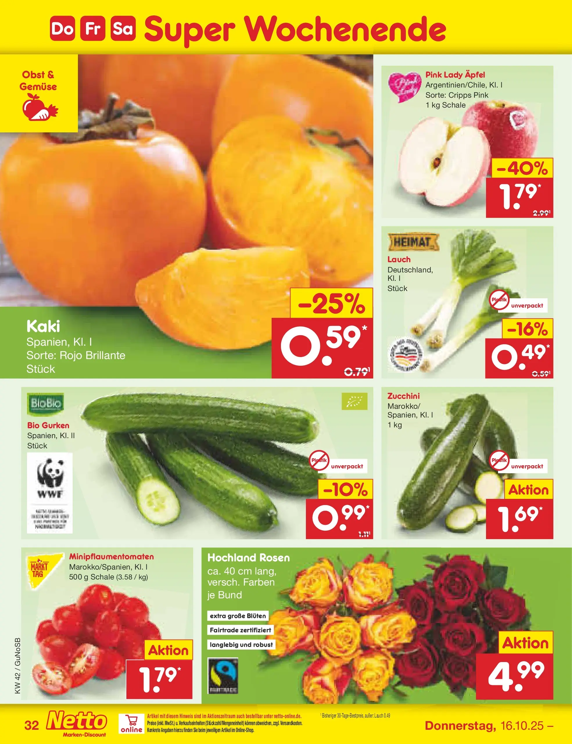 Netto Marken-Discount prospekt Machern	 (ab 13.10.2025) » Angebote | Seite: 38 | Produkte: Äpfel, Gemüse, Zucchini, Gurken