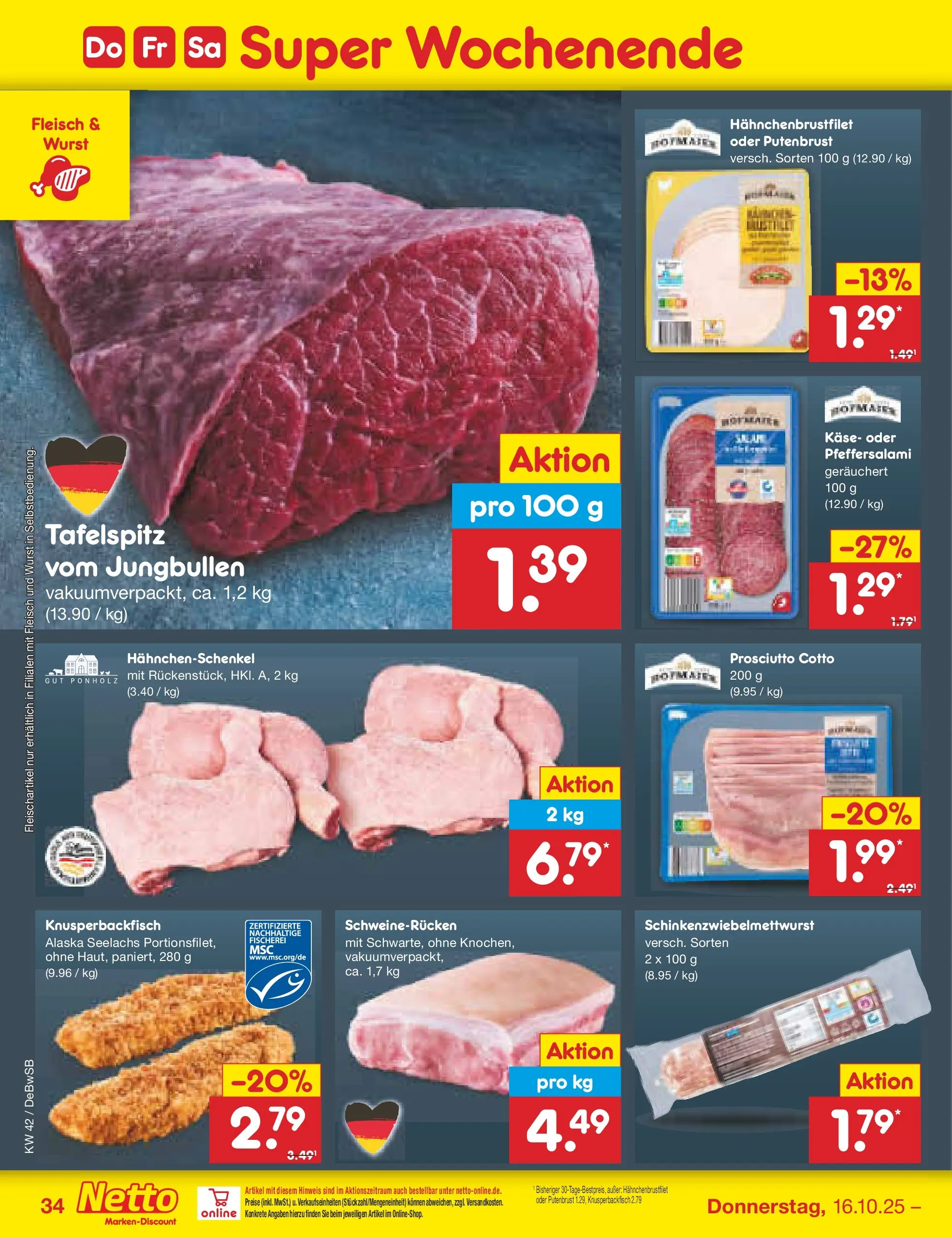 Netto Marken-Discount prospekt Waiblingen-Bittenfeld (ab 13.10.2025) » Angebote | Seite: 38 | Produkte: Tafelspitz, Hahnchenschenkel, Käse, Fleisch Netto Marken-Discount prospekt Waiblingen-Bittenfeld (ab 13.10.2025) » Angebote | Seite: 38 | Produkte: Tafelspitz, Hahnchenschenkel, Käse, Fleisch
