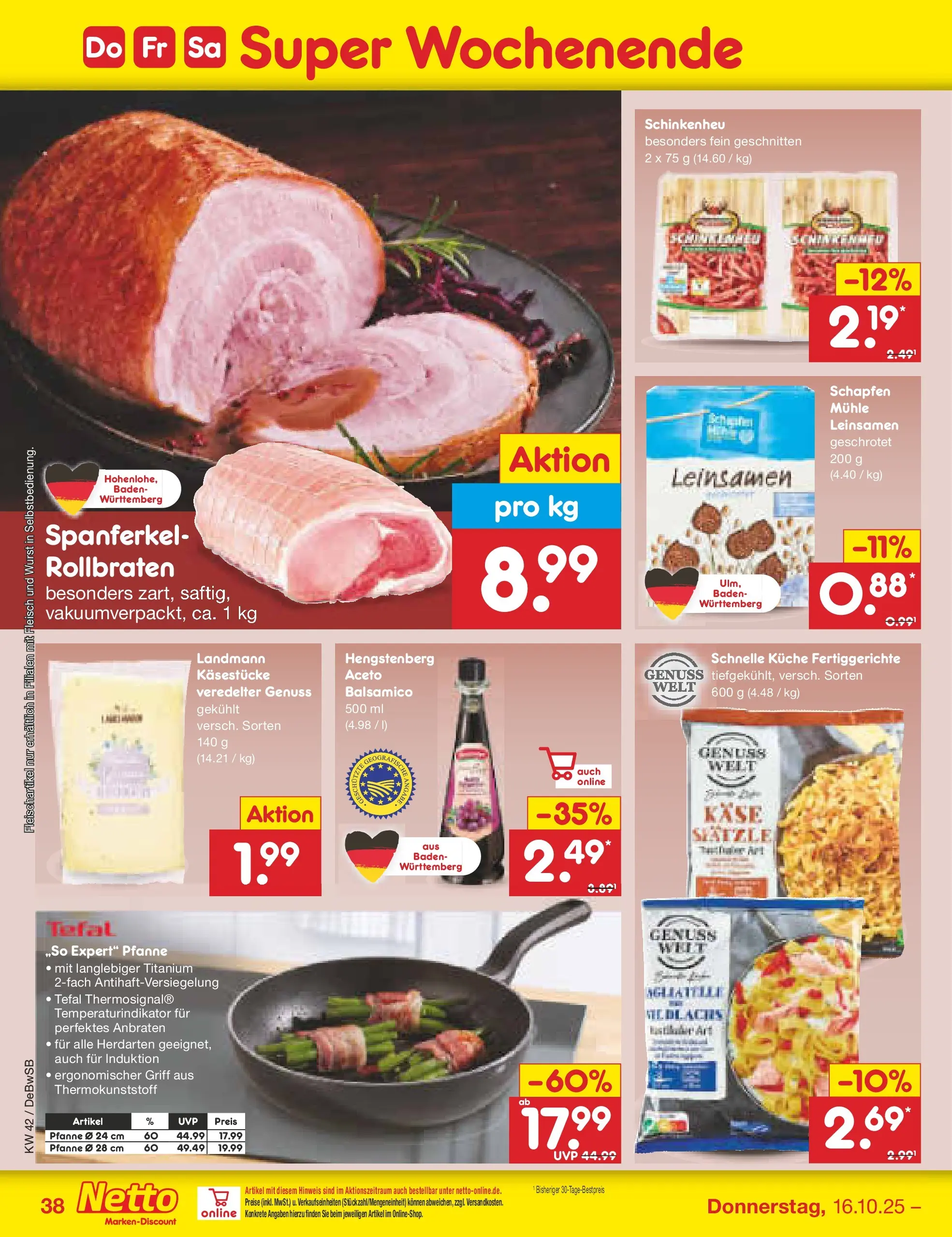 Netto Marken-Discount prospekt Waiblingen-Bittenfeld (ab 13.10.2025) » Angebote | Seite: 42 | Produkte: Mühle, Käse, Küche, Fertiggerichte Netto Marken-Discount prospekt Waiblingen-Bittenfeld (ab 13.10.2025) » Angebote | Seite: 42 | Produkte: Mühle, Käse, Küche, Fertiggerichte