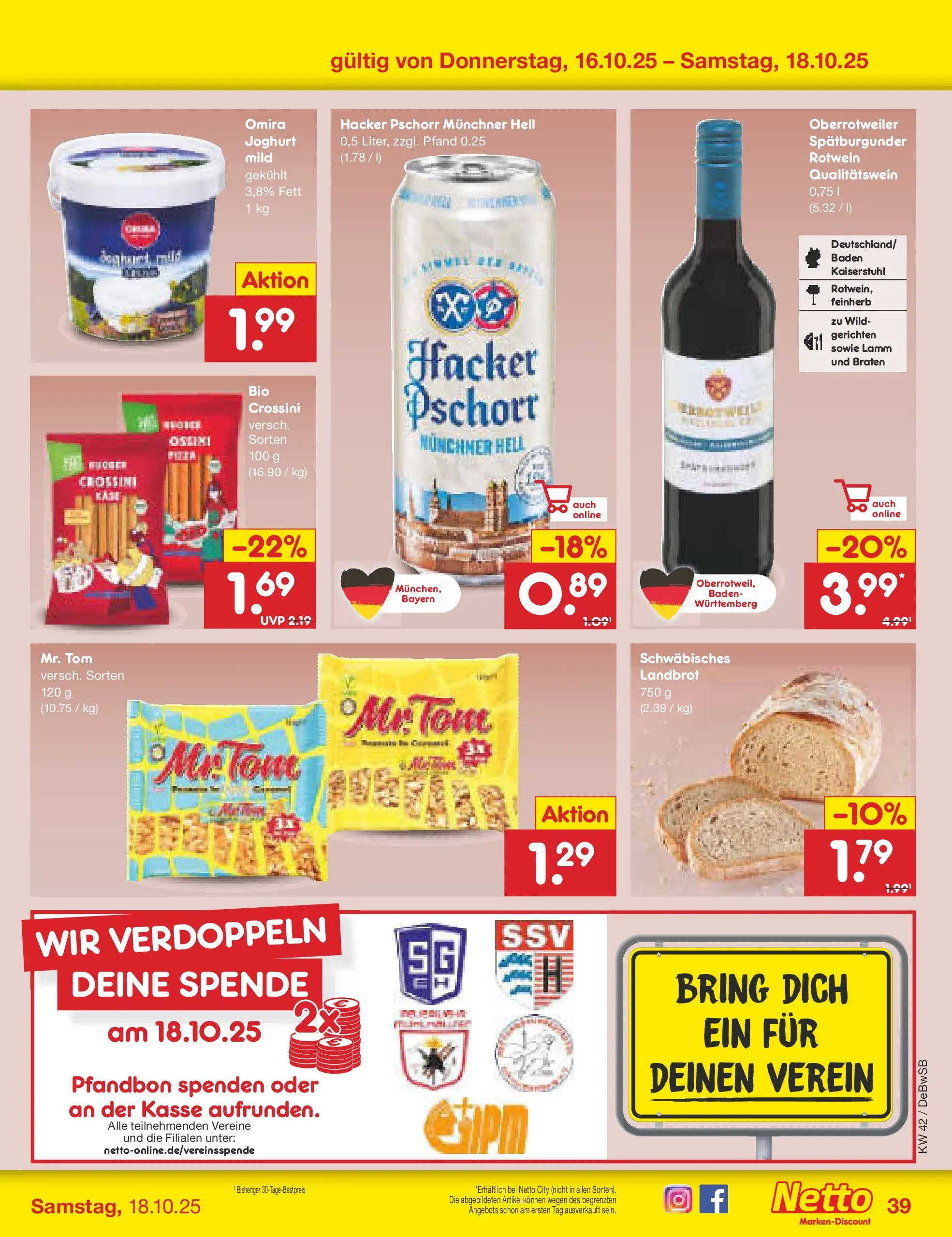 Netto Marken-Discount prospekt Waiblingen-Bittenfeld (ab 13.10.2025) » Angebote | Seite: 43 | Produkte: Joghurt, Rotwein Netto Marken-Discount prospekt Waiblingen-Bittenfeld (ab 13.10.2025) » Angebote | Seite: 43 | Produkte: Joghurt, Rotwein