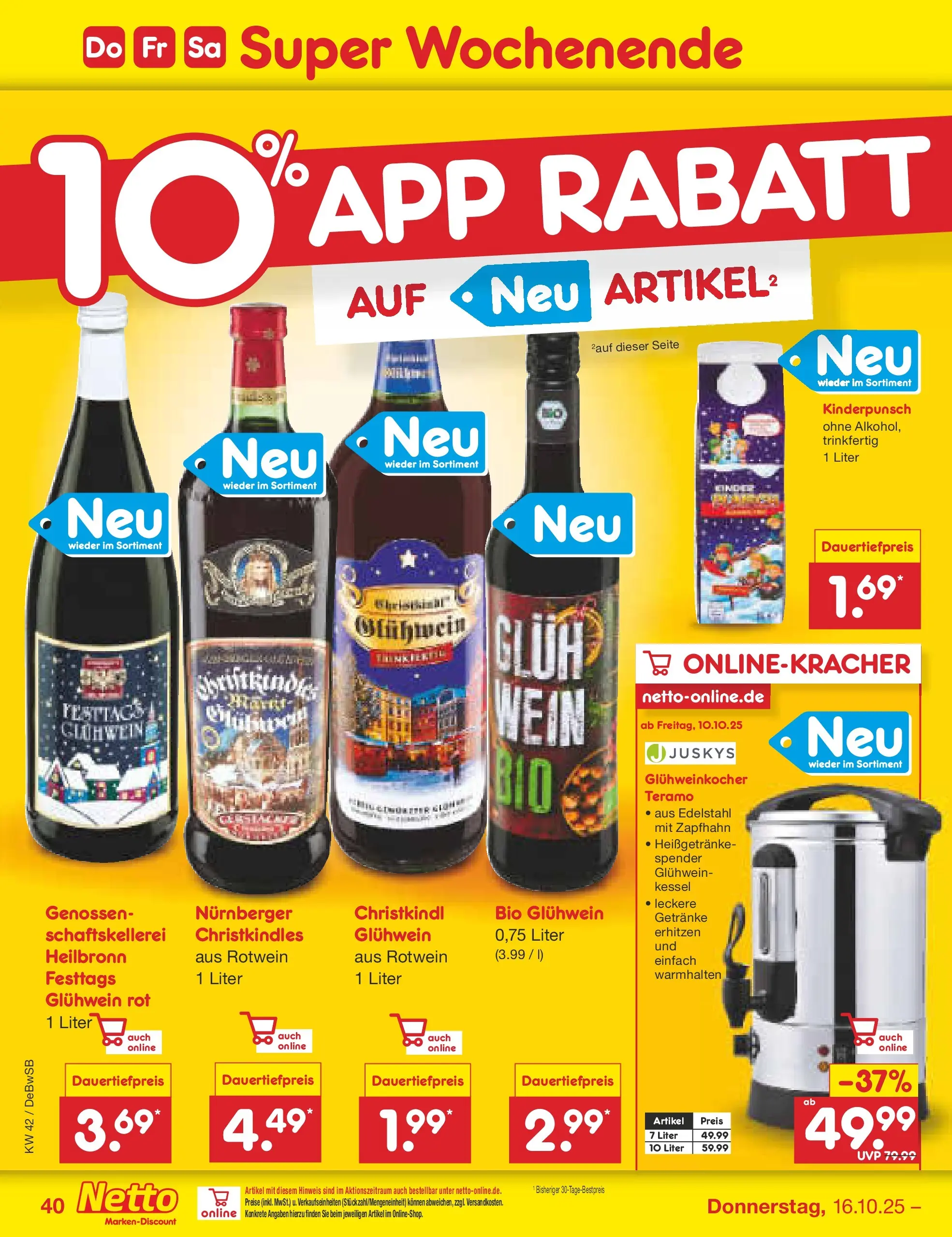 Netto Marken-Discount prospekt Waiblingen-Bittenfeld (ab 13.10.2025) » Angebote | Seite: 44 | Produkte: Rotwein, Wein Netto Marken-Discount prospekt Waiblingen-Bittenfeld (ab 13.10.2025) » Angebote | Seite: 44 | Produkte: Rotwein, Wein