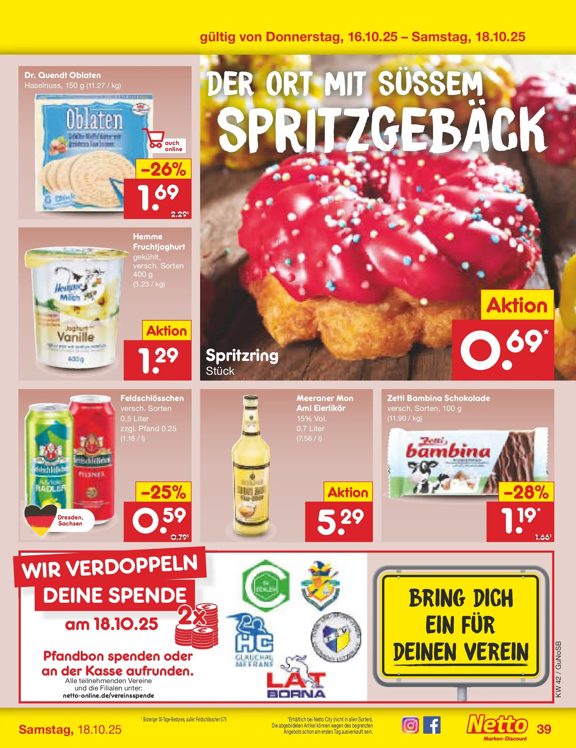 Netto Marken-Discount prospekt Machern	 (ab 13.10.2025) » Angebote | Seite: 45 | Produkte: Milch, Joghurt, Schokolade, Fruchtjoghurt