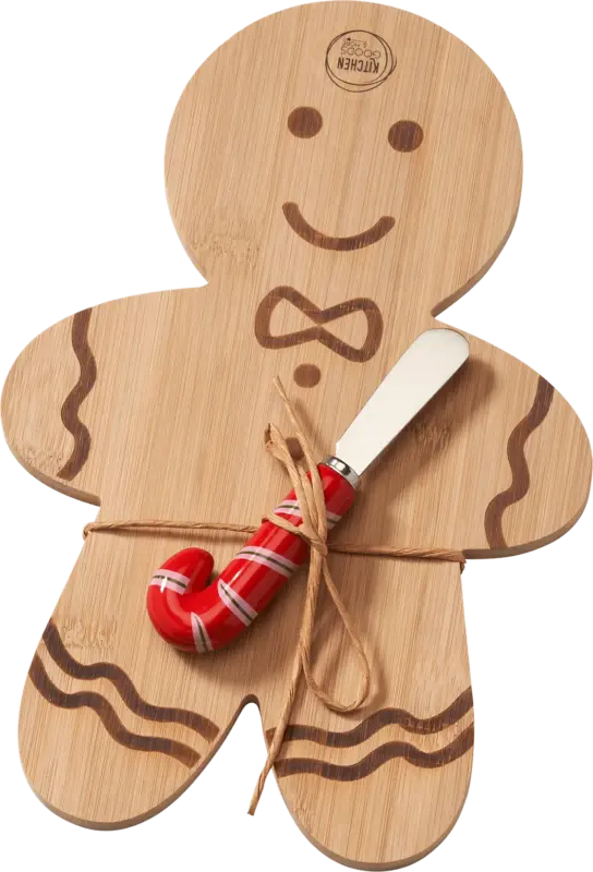 Dekorieren & Einrichten Holzbrettchen, Lebkuchenmann mit Buttermesser