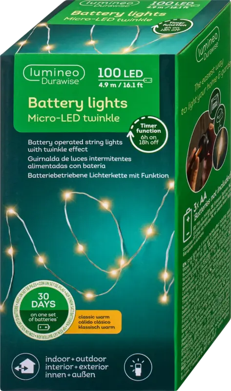 Dekorieren & Einrichten LED Lichterkette Micro Durawise, klassisch warm (100 er)