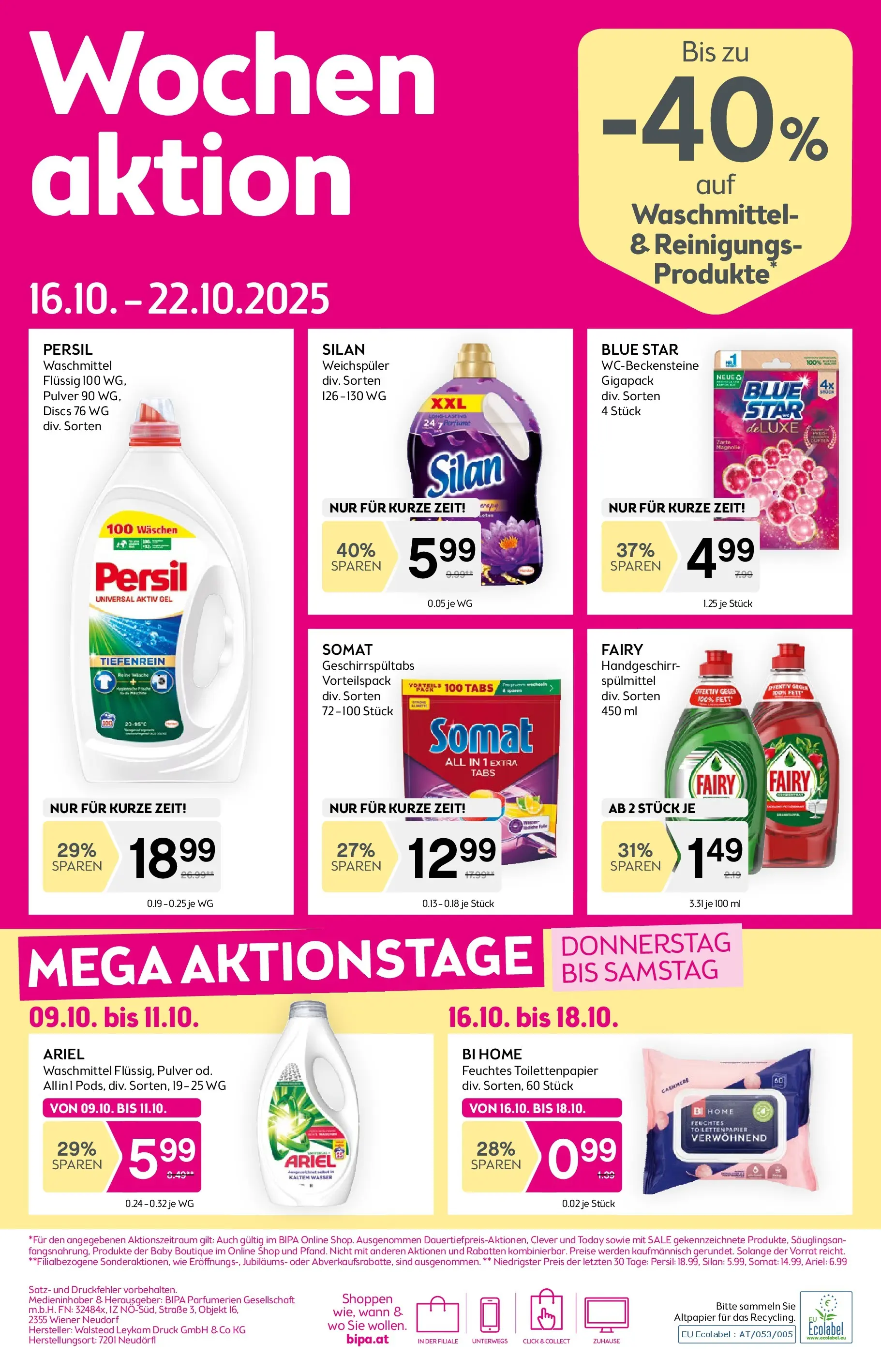 Bipa Frohnleiten von 09.10.2025 - Aktuelle Angebote | Seite: 12 | Produkte: Wasser, Weichspüler, Waschmittel