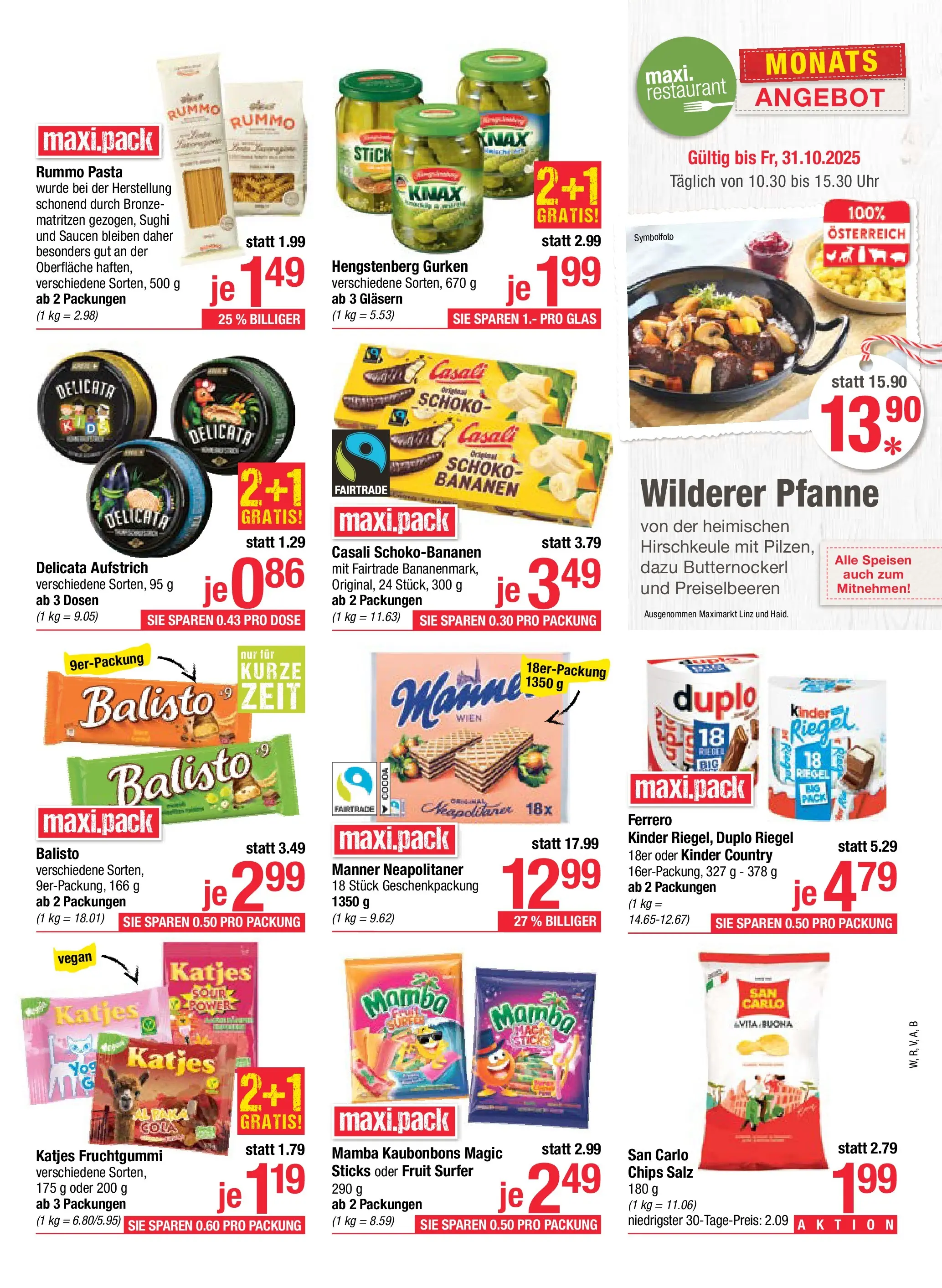 Maximarkt - Maximarkt: Flugblatt von 12.10.2025 - Aktuelle Angebote | Seite: 13 | Produkte: Pasta, Chips, Gurken, Salz
