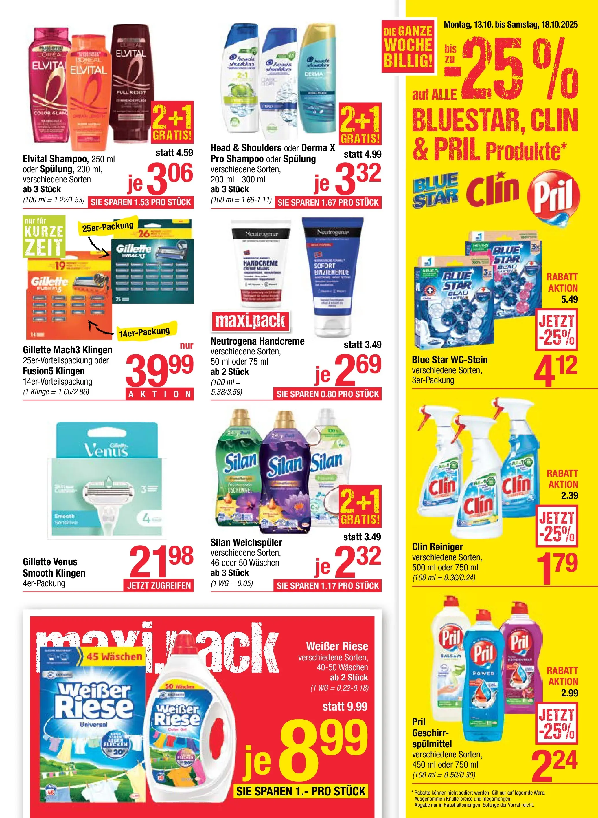 Maximarkt - Maximarkt: Flugblatt von 12.10.2025 - Aktuelle Angebote | Seite: 17 | Produkte: Shampoo, Spülung, Creme, Weichspüler