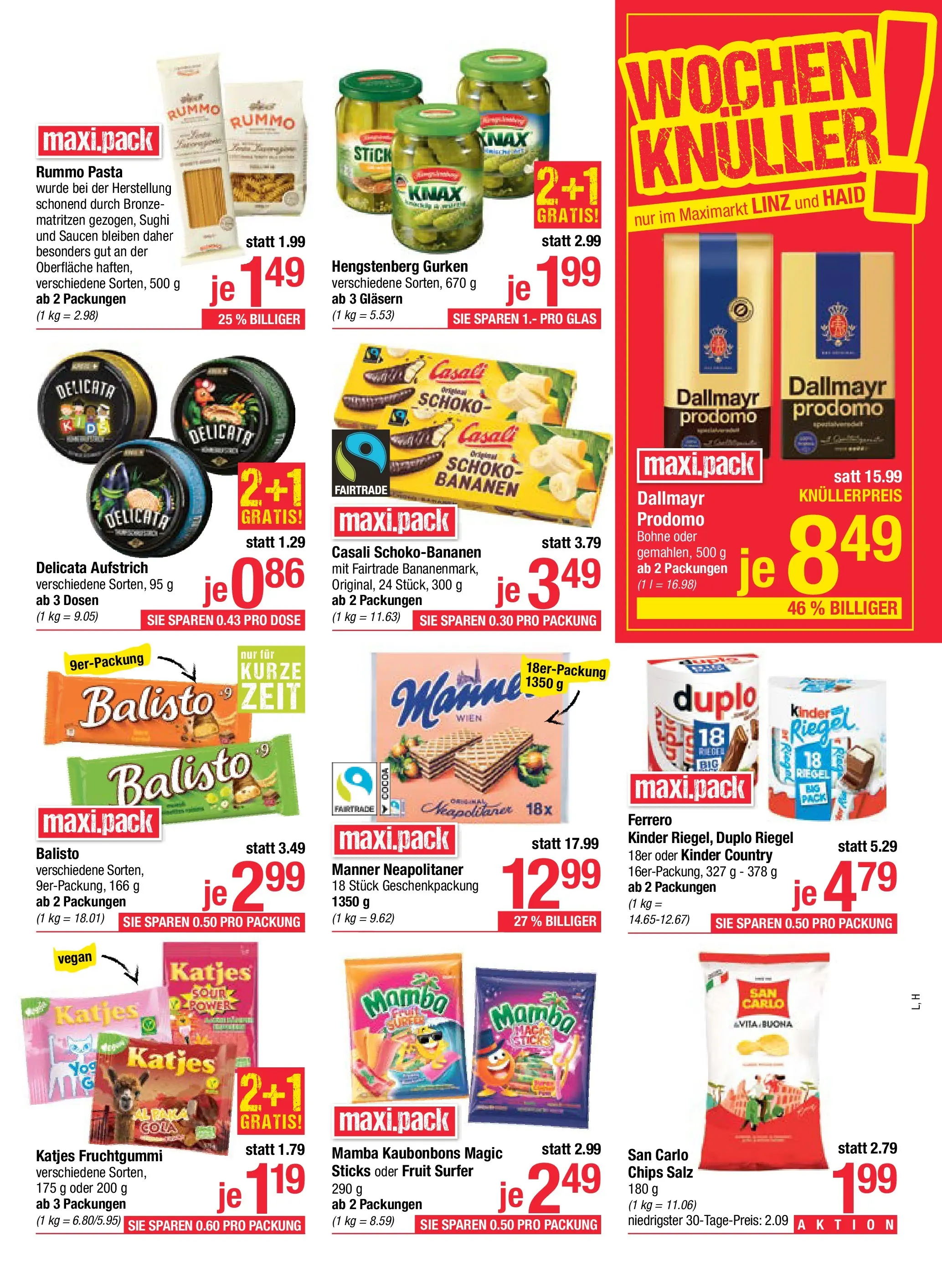 Maximarkt - Maximarkt: Flugblatt von 12.10.2025 - Aktuelle Angebote | Seite: 13 | Produkte: Pasta, Chips, Gurken, Bananen