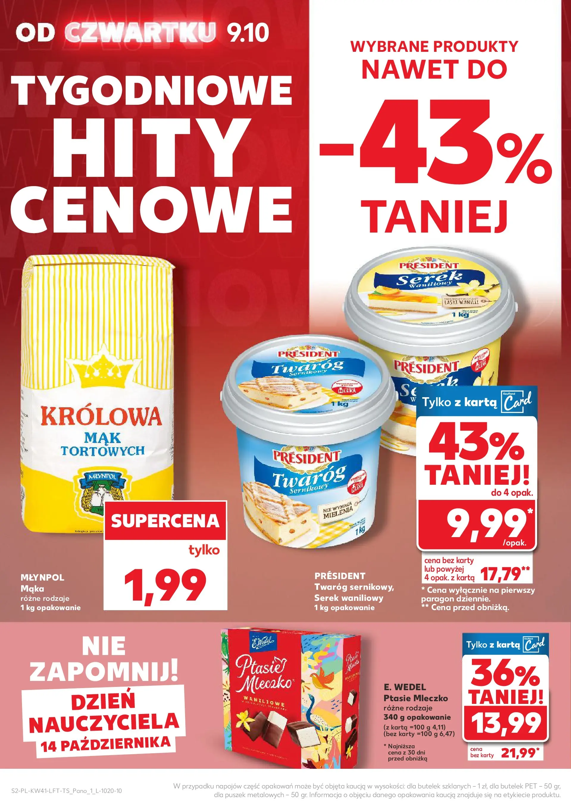 Kaufland gazetka od 09.10.2025 - od jutra PDF | Strona: 2 | Produkty: Karta, Serek, Mleka, Twaróg President