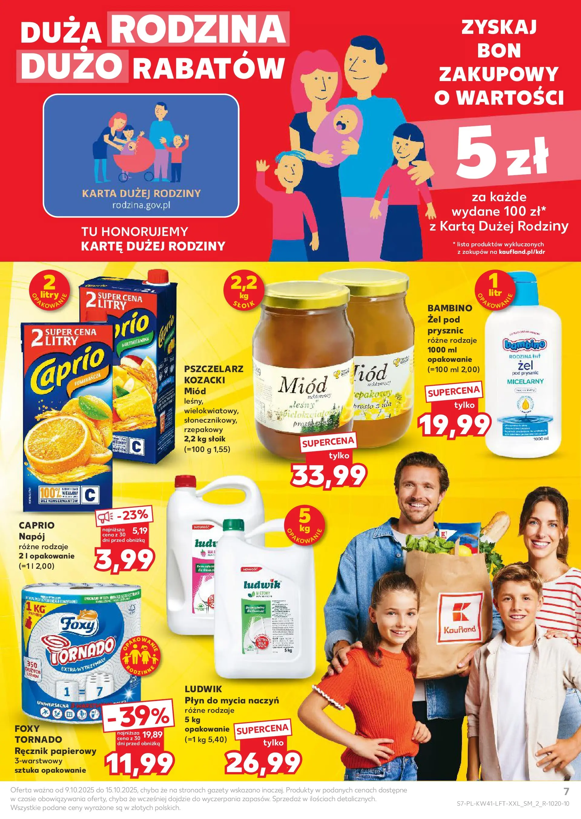 Kaufland gazetka od 09.10.2025 - od jutra PDF | Strona: 7 | Produkty: Karta, Miód, Prysznic, Płyn do mycia naczyń