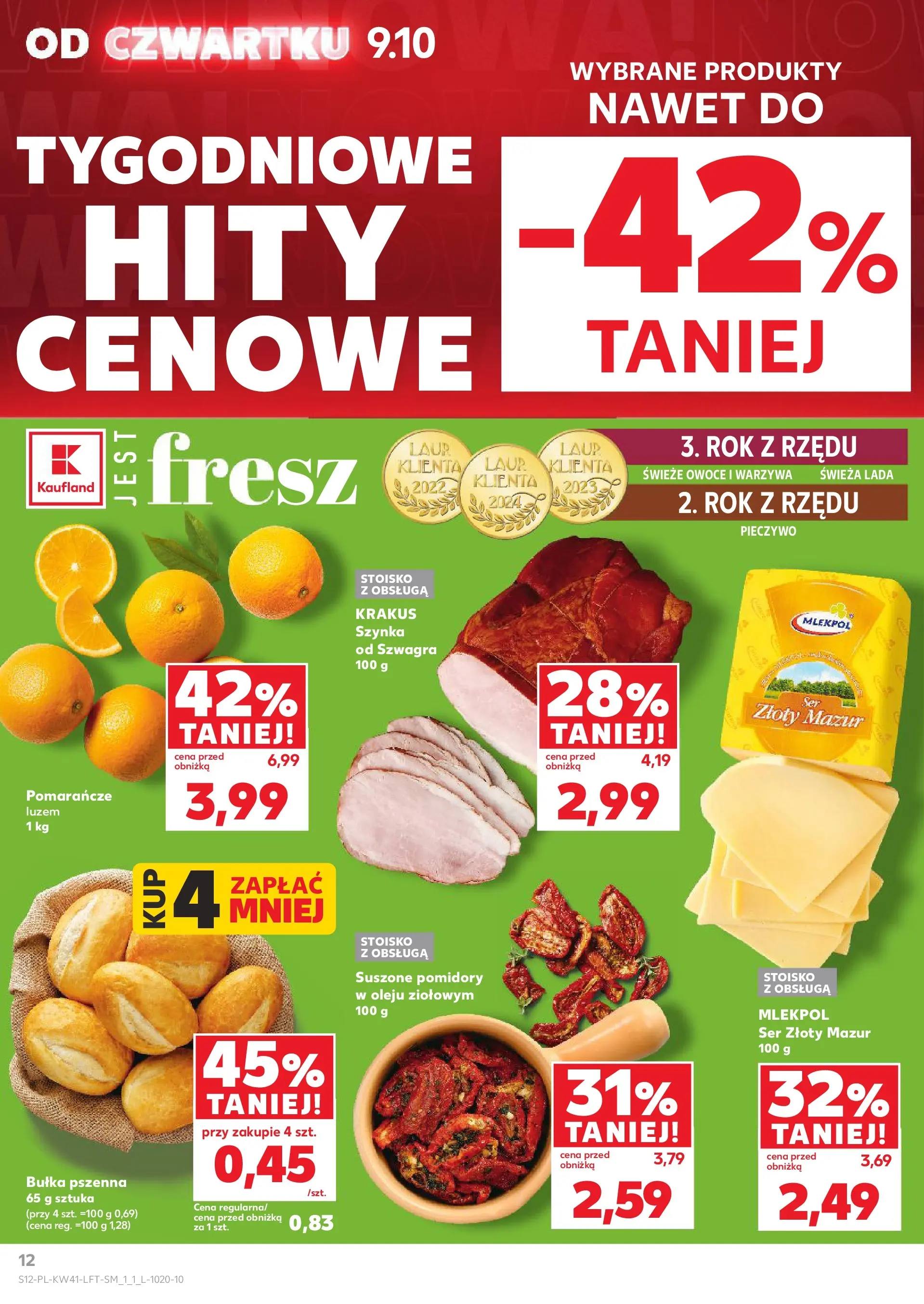Kaufland gazetka od 09.10.2025 - od jutra PDF | Strona: 12 | Produkty: Ser, Pomidory, Warzywa, Owoce