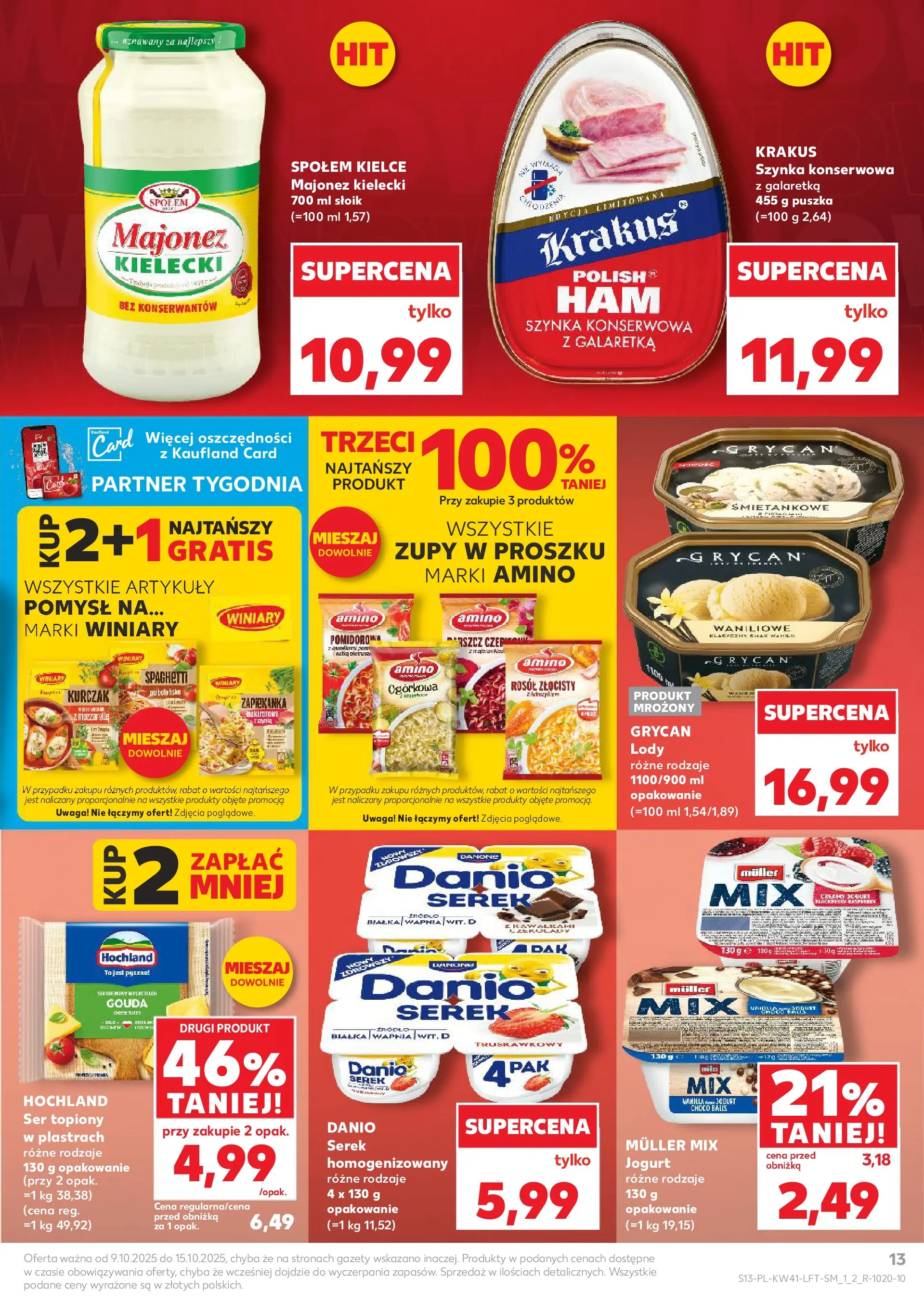 Kaufland gazetka od 09.10.2025 - od jutra PDF | Strona: 13 | Produkty: Czekolady, Kurczak, Galaretka, Zapiekanka